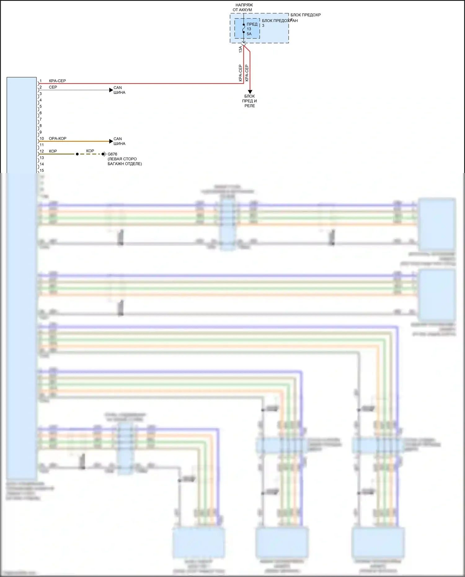 Q7 Audi 4M (2015-2020): Электросхема периферийной камеры 