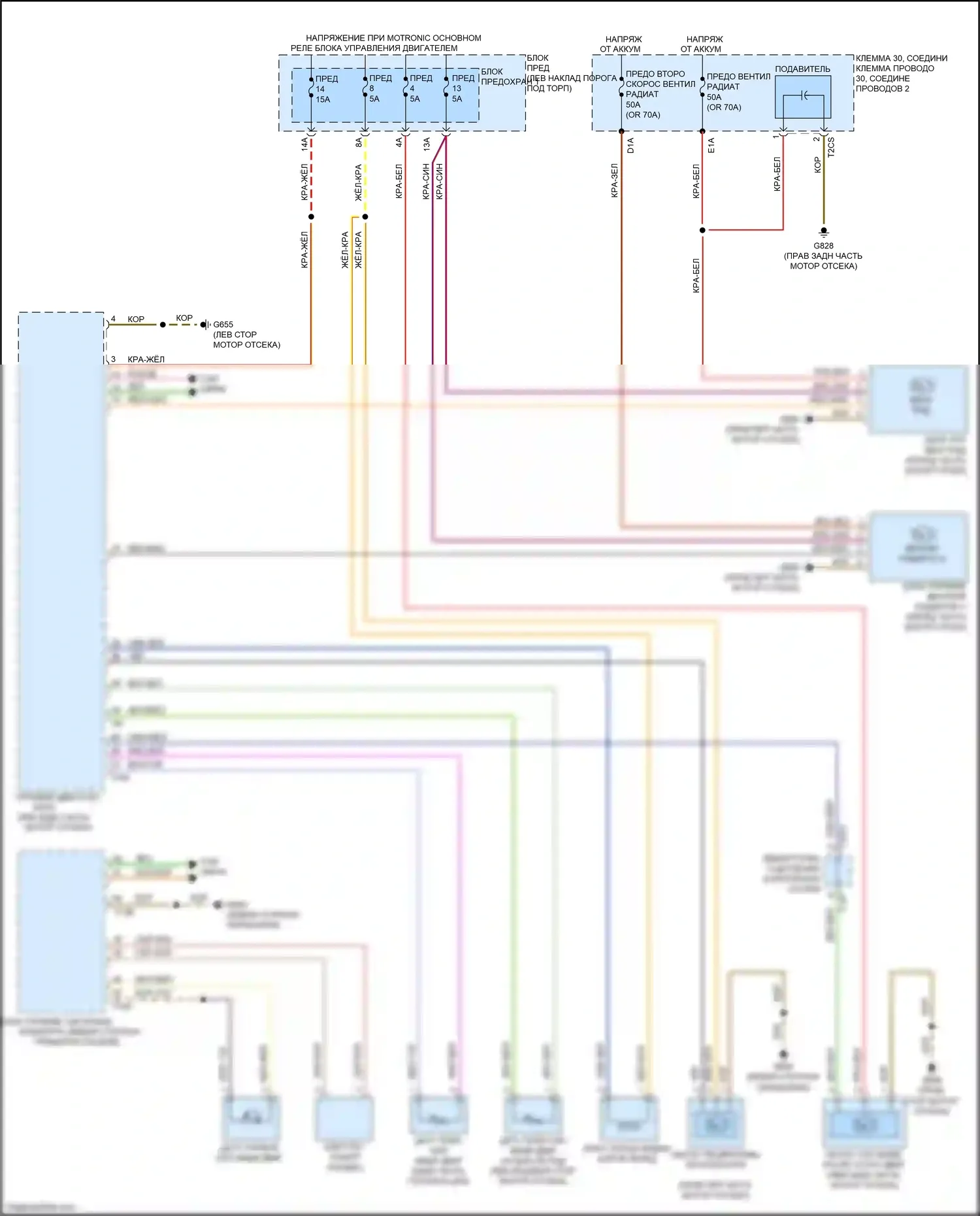 Q7 Audi 4M (2015-2020): 2,0л турбо, электросхема вентилятора охлаждения 