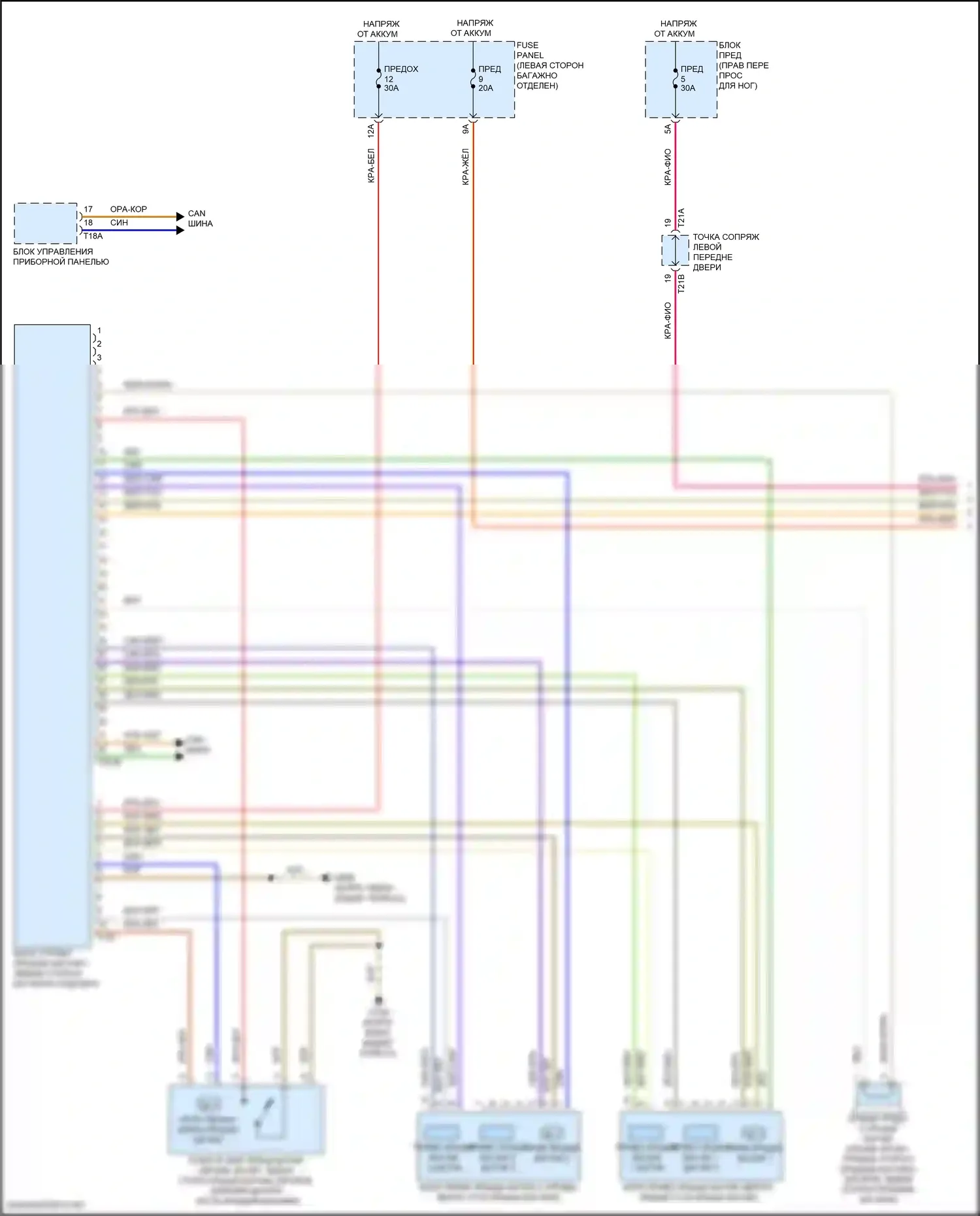 Q8 Sportback e-tron Audi I (2022-2024): Электросхема открытия багажника и лючка топливного бака (1 из 2) 