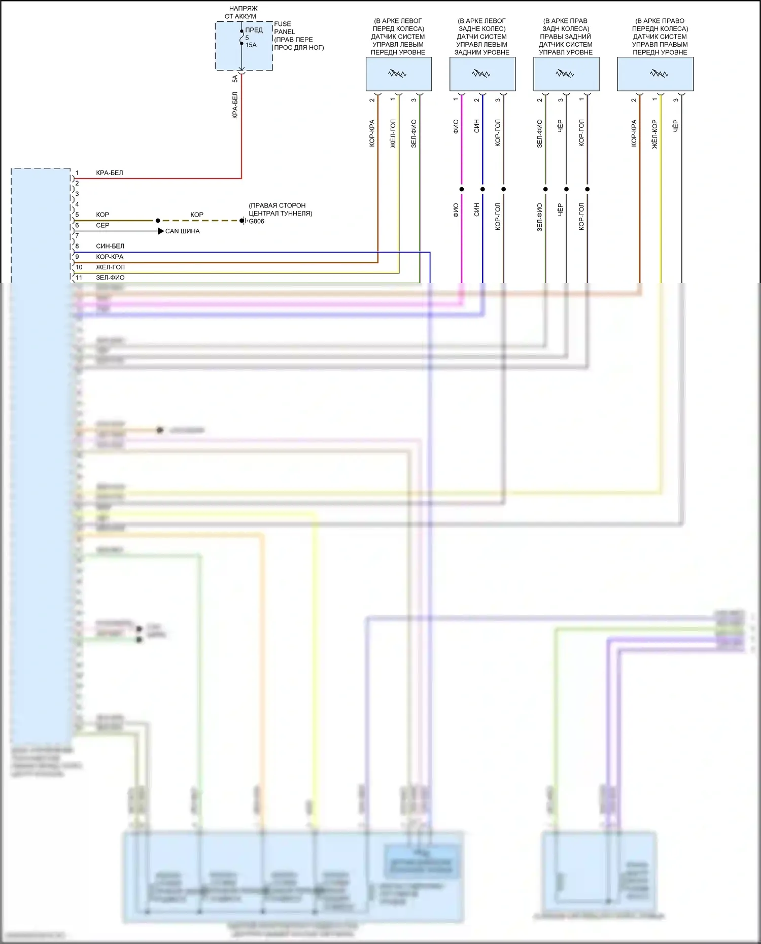 Q8 Sportback e-tron Audi I (2022-2024): Электросхема электронной подвески (1 из 2) 