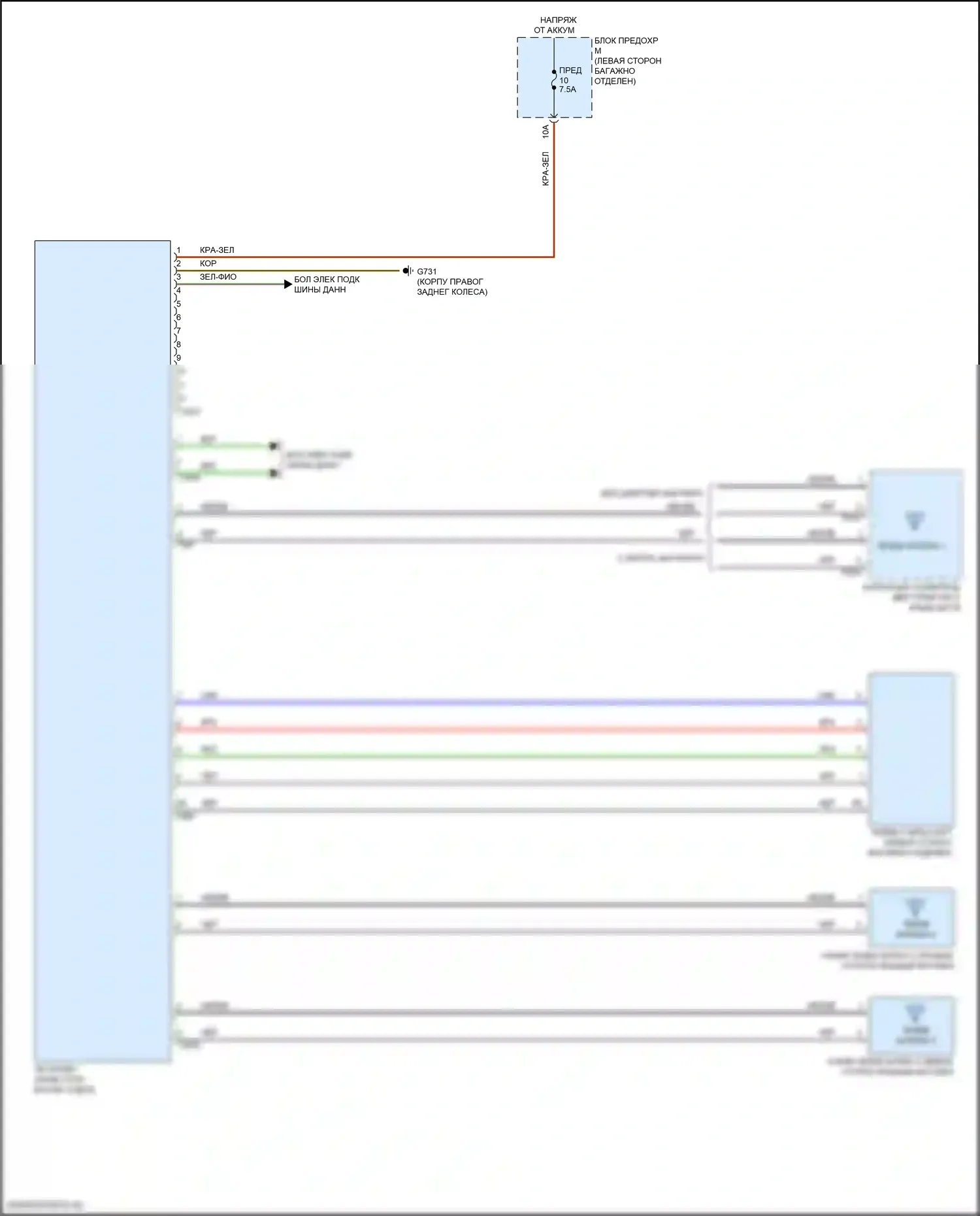Q8 Sportback e-tron Audi I (2022-2024): Электросхема тв-тюнера 