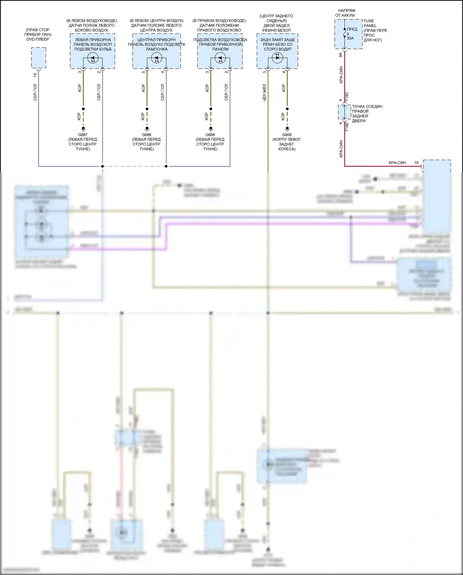 Q8 Sportback e-tron Audi I (2022-2024): Электросхема подсветки приборной панели (2 из 3) 
