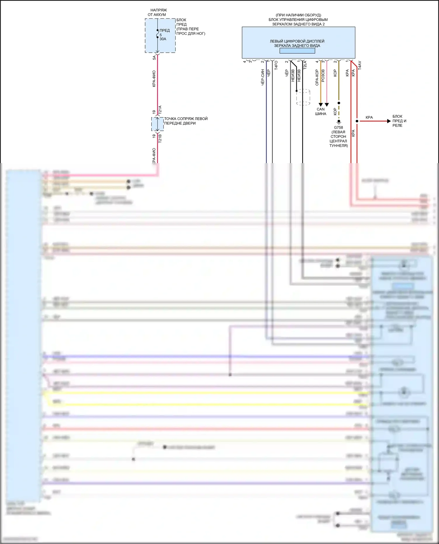 Q8 Sportback e-tron Audi I (2022-2024): Электросхема памяти зеркал (1 из 3) 
