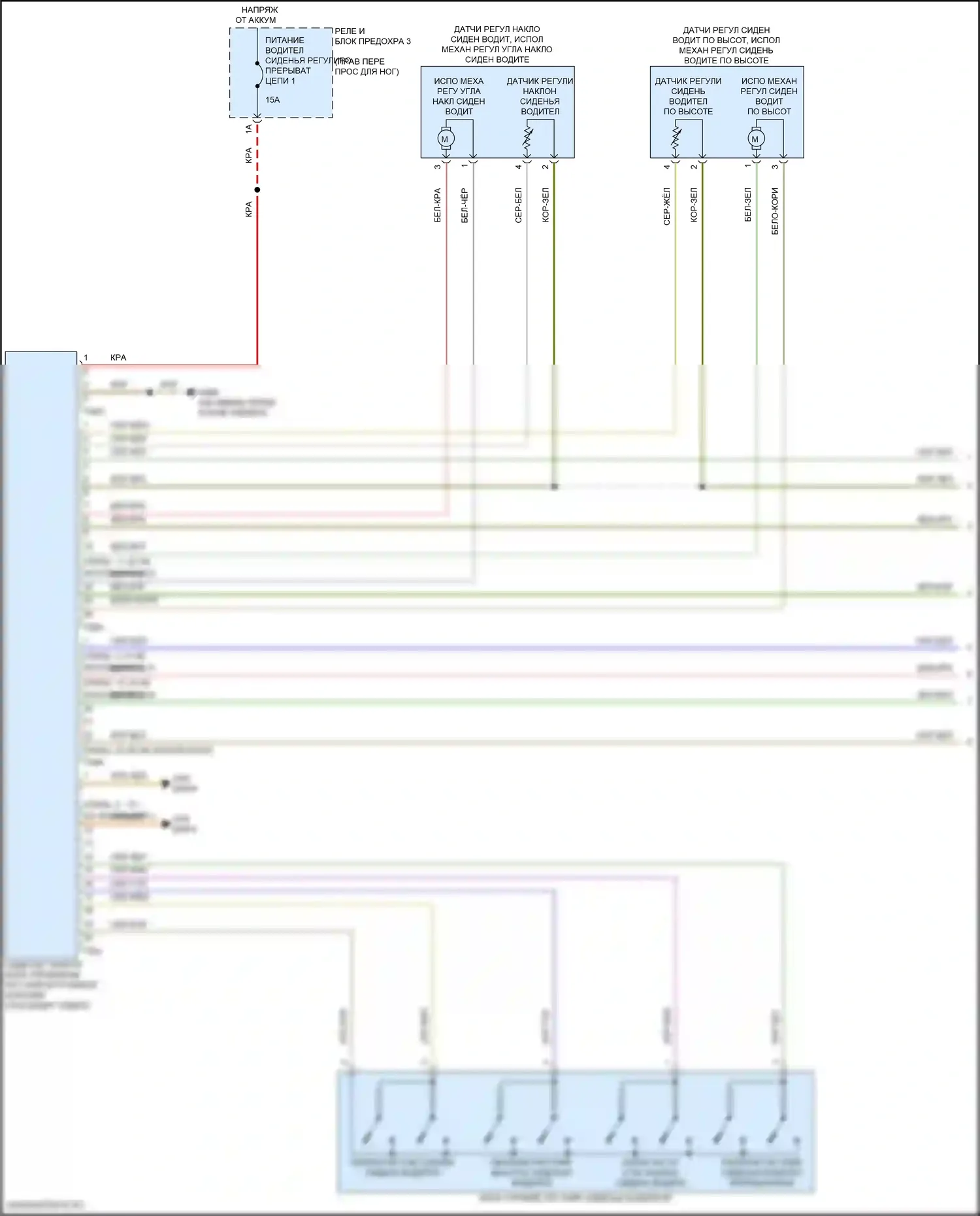 Q8 Sportback e-tron Audi I (2022-2024): Электросхема сиденья водителя с памятью, со стандартными сиденьями (1 из 2) 