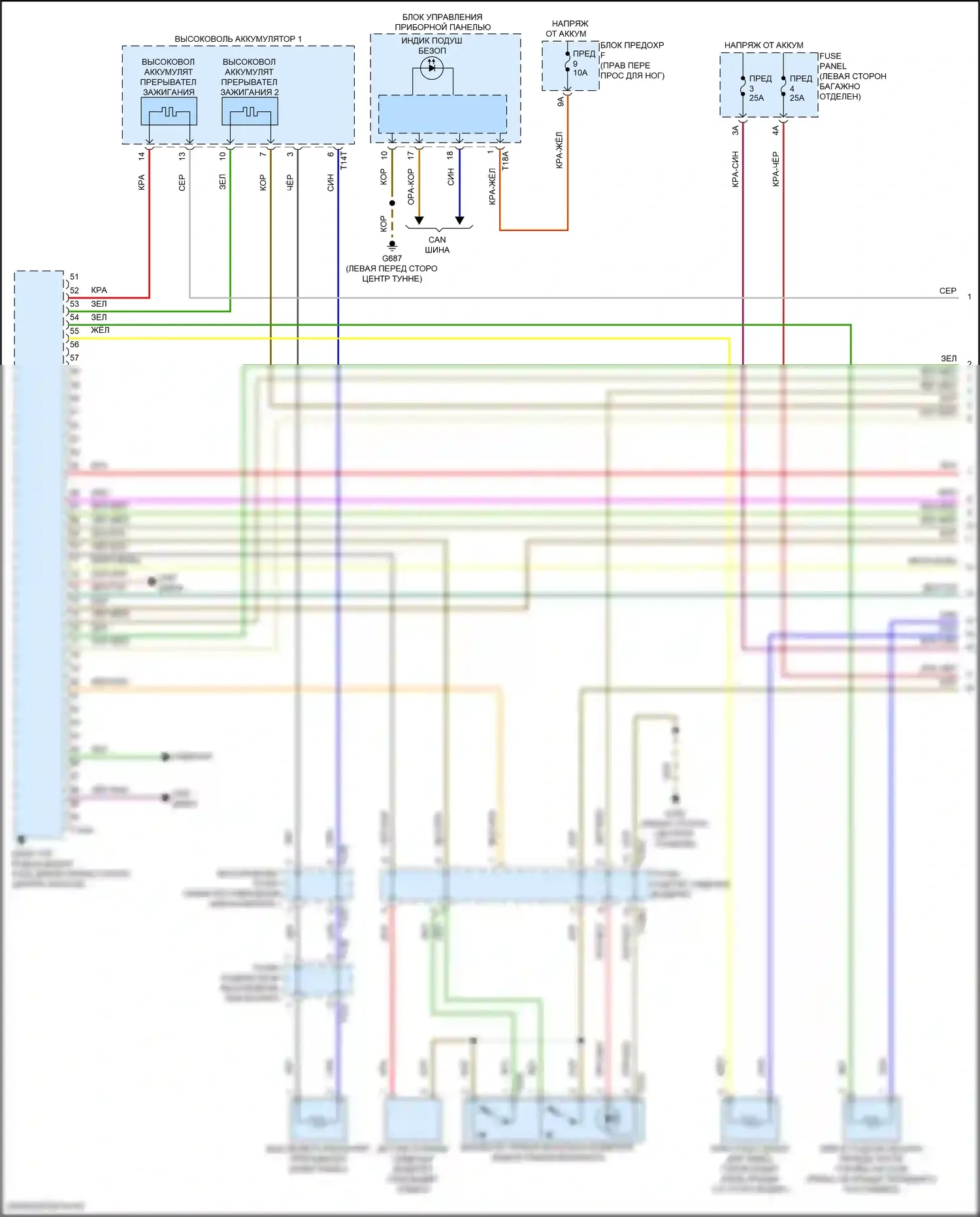 Q8 Sportback e-tron Audi I (2022-2024): Электросхема подушек безопасности (1 из 5) 