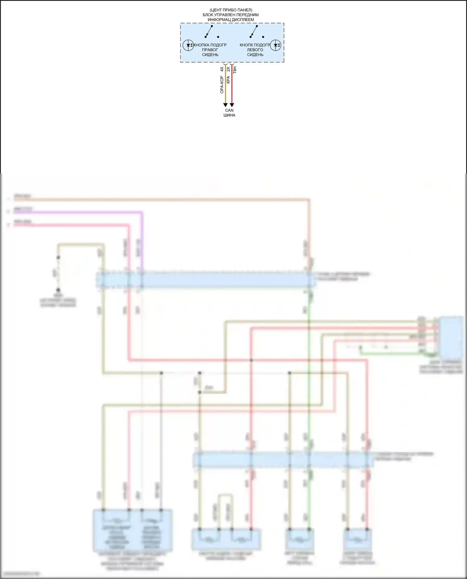 Q8 Sportback e-tron Audi I (2022-2024): Электросхема передних обогреваемых сидений, с повышенной безопасностью (2 из 2) 