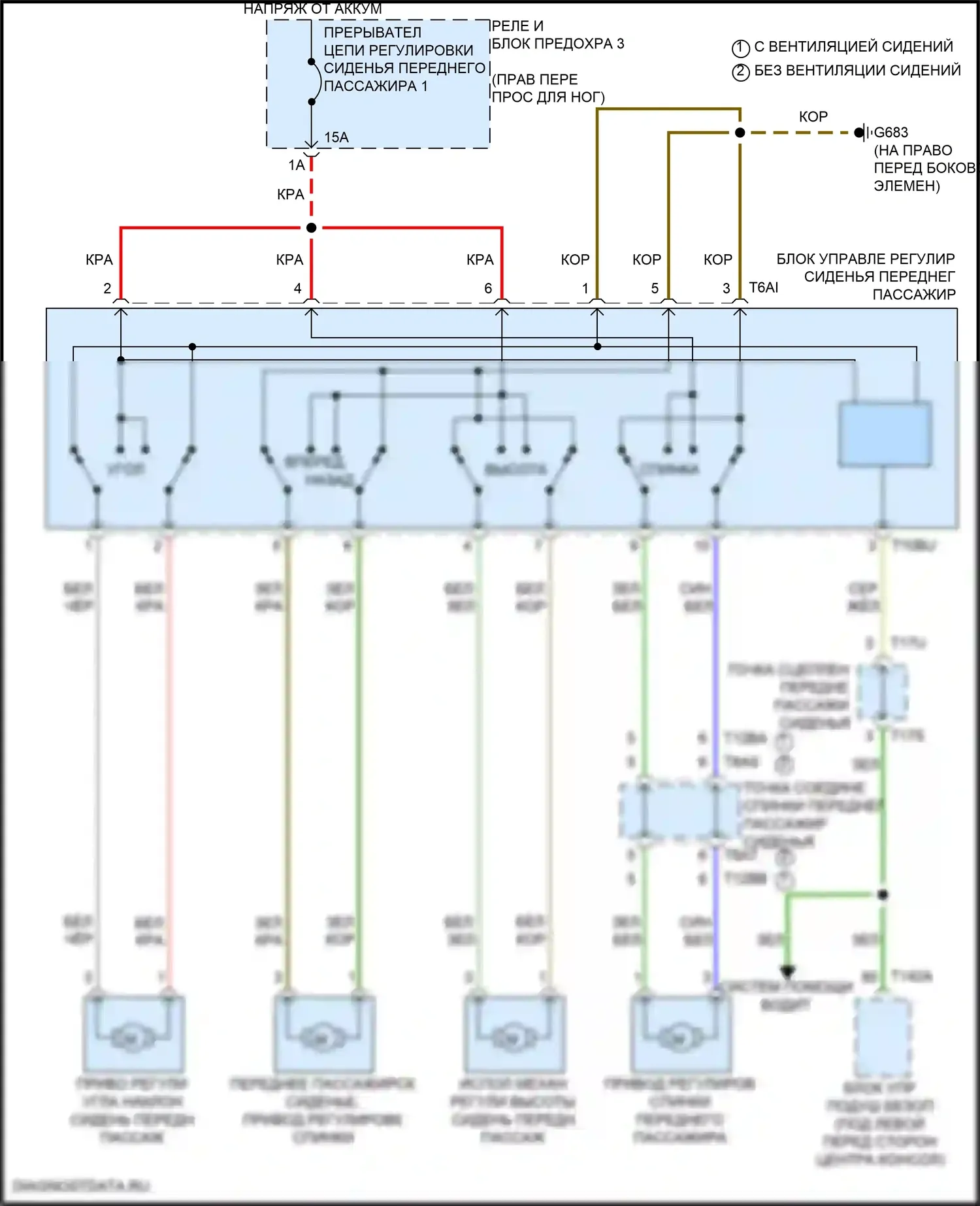 Q8 Sportback e-tron Audi I (2022-2024): Электросхема сиденья питания для пассажиров 