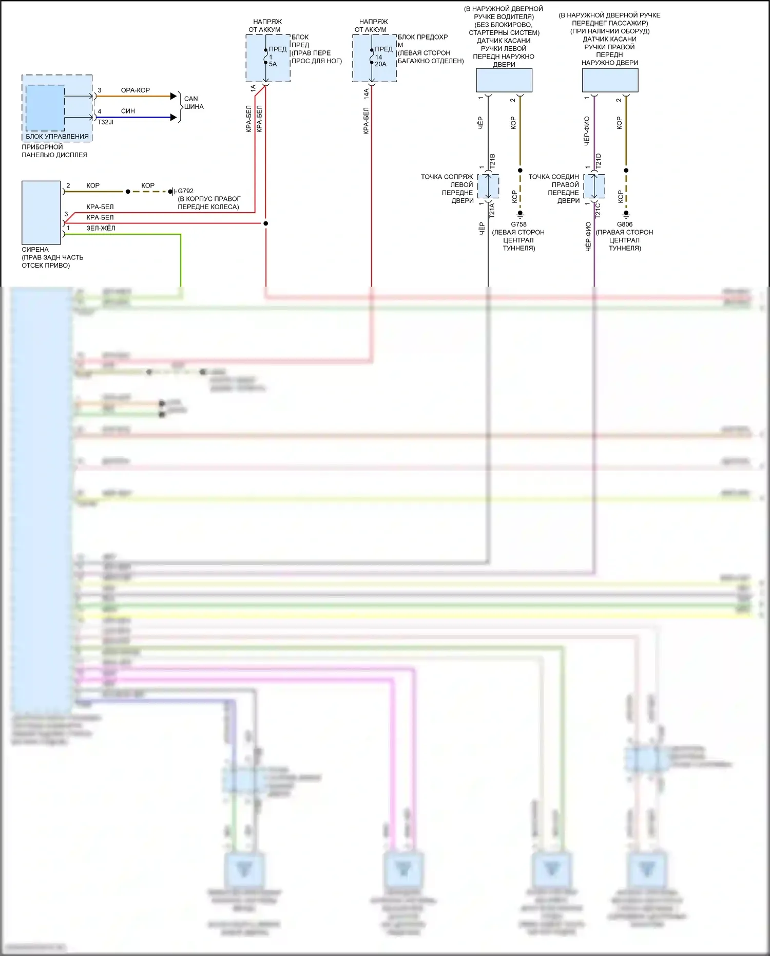 Q8 Sportback e-tron Audi I (2022-2024): Электросхема системы бесключевого доступа (1 из 2) 