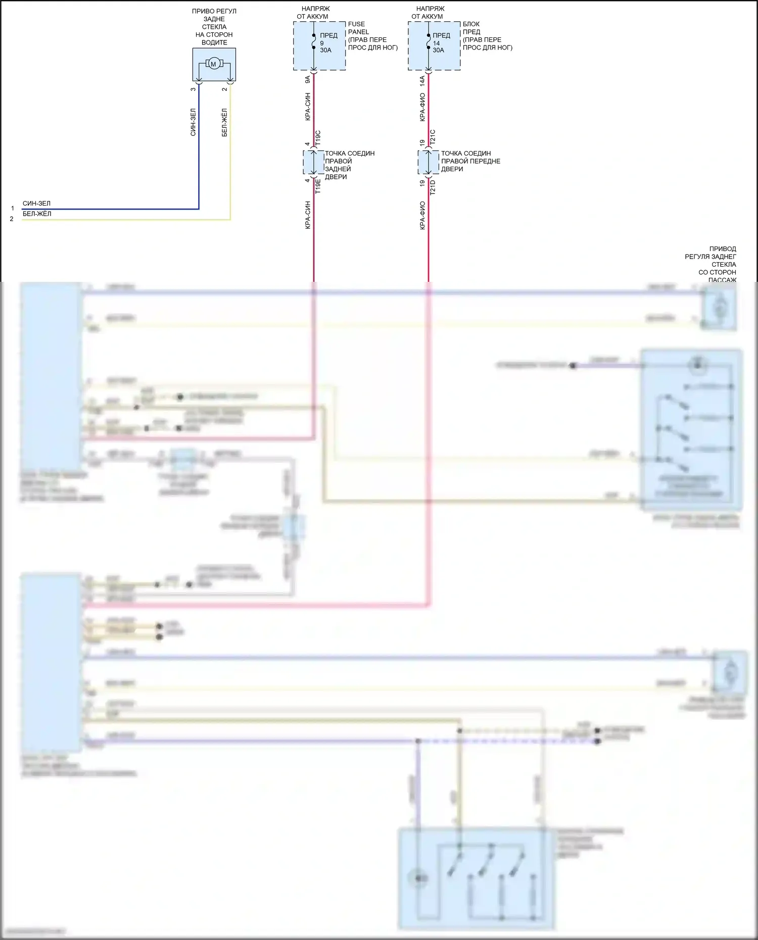 Q8 Sportback e-tron Audi I (2022-2024): Электросхема стеклоподъемников (2 из 2) 