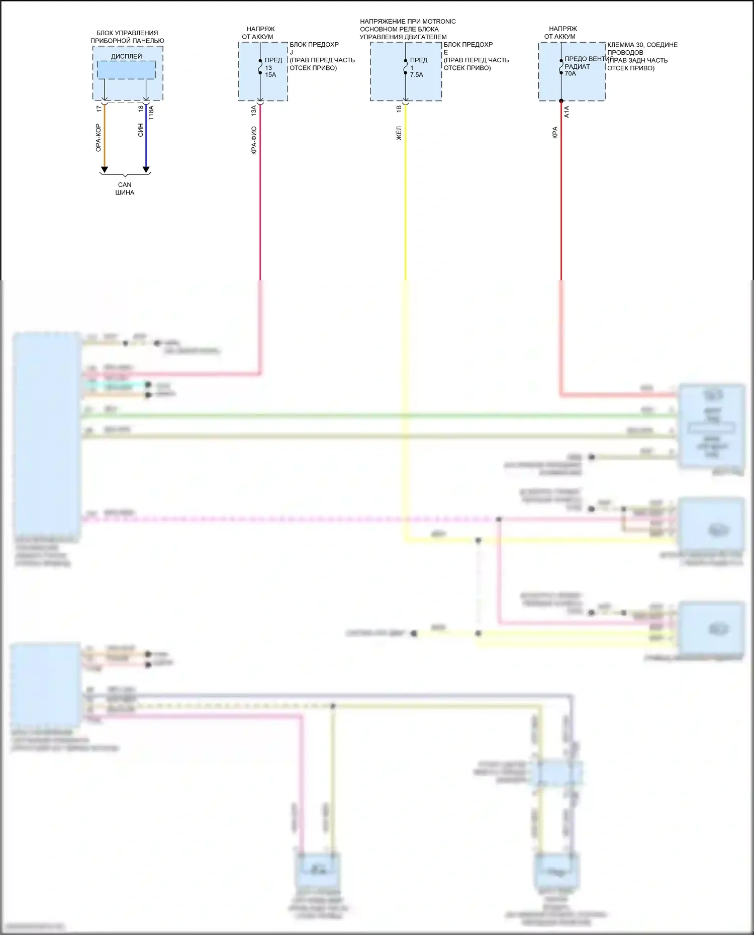 Q8 Sportback e-tron Audi I (2022-2024): Электросхема вентилятора охлаждения 