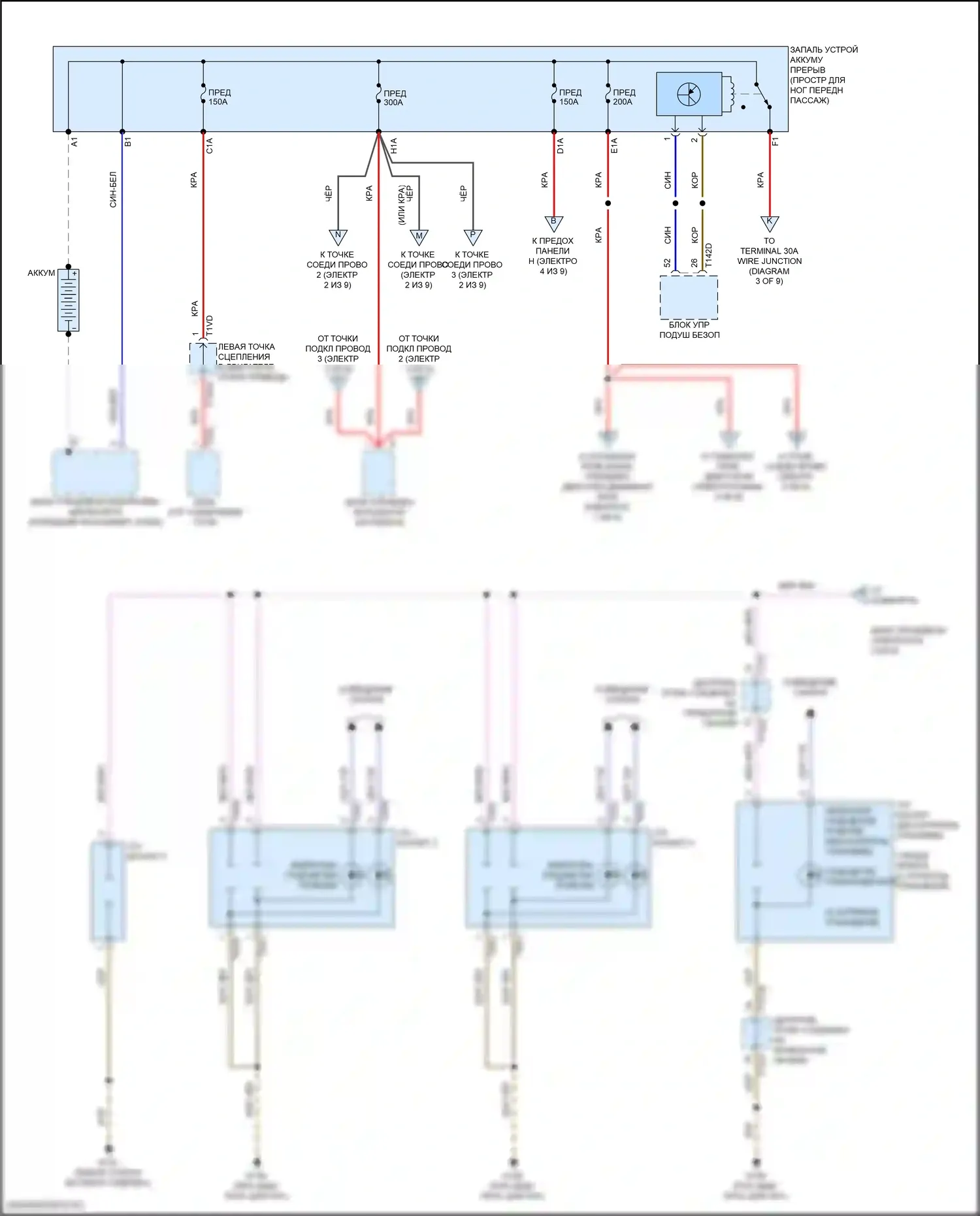 Q8 Audi I рестайлинг (2023-2024): Электросхема блока предохранителей реле (1 из 9) 