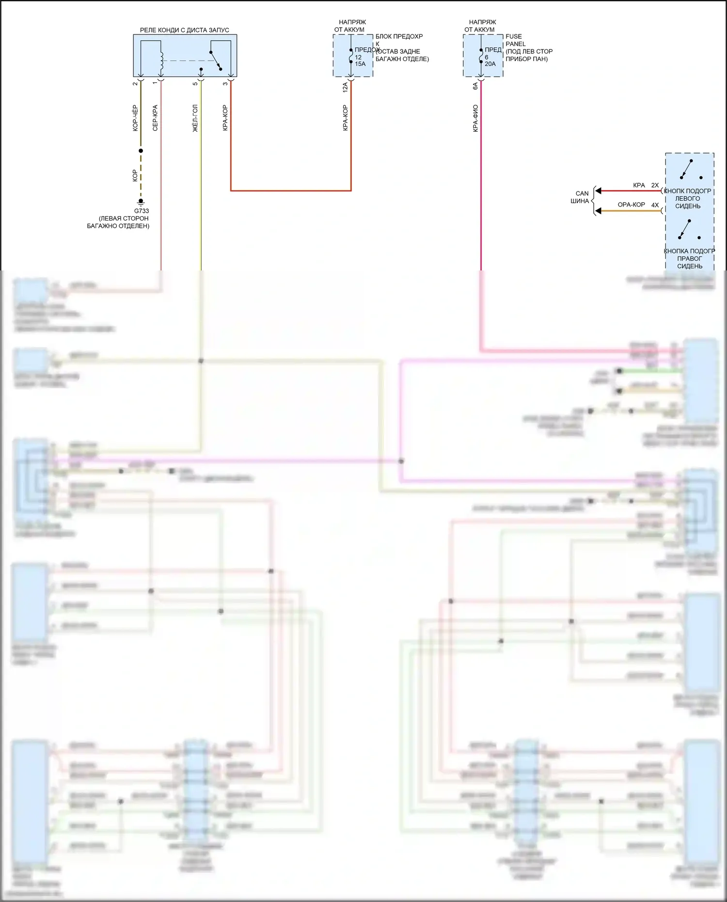 Q8 Audi I рестайлинг (2023-2024): Электросхема вентиляции сиденья 