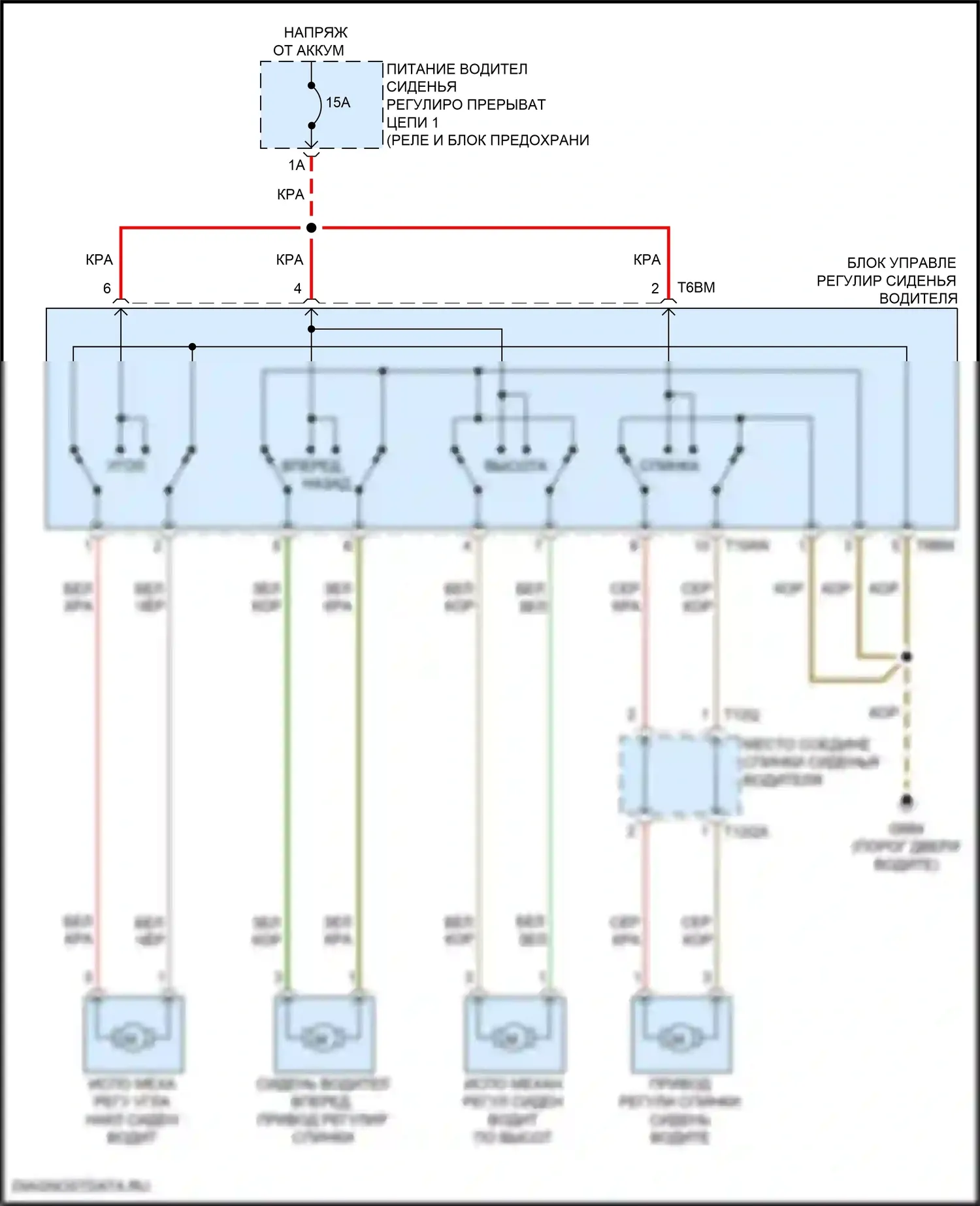 Q8 Audi I рестайлинг (2023-2024): Питание водительского сиденья электросхема 