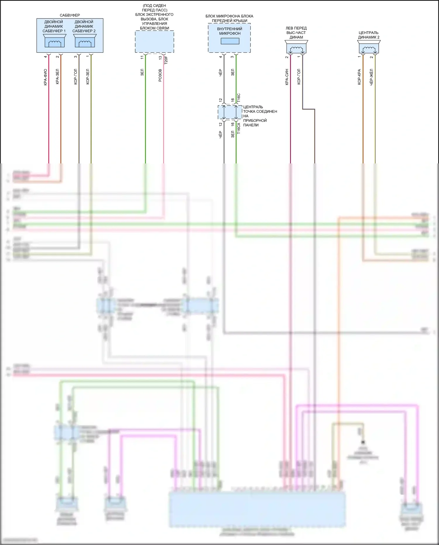 Q8 Audi I рестайлинг (2023-2024): Электросхема навигации, с усилителем, без высокого уровня звука (2 из 5) 