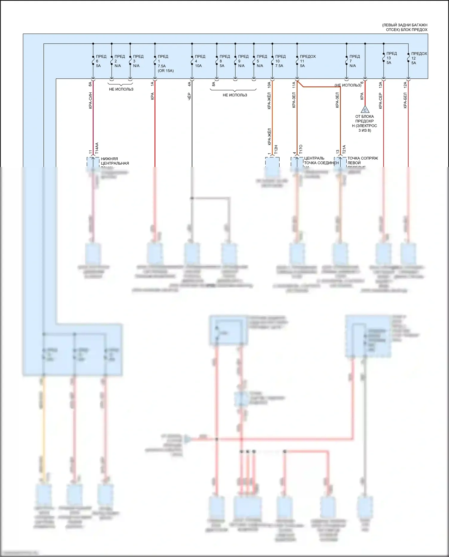 Q8 Audi I (2018-2023): Электросхема блока предохранителей реле (4 из 8) 