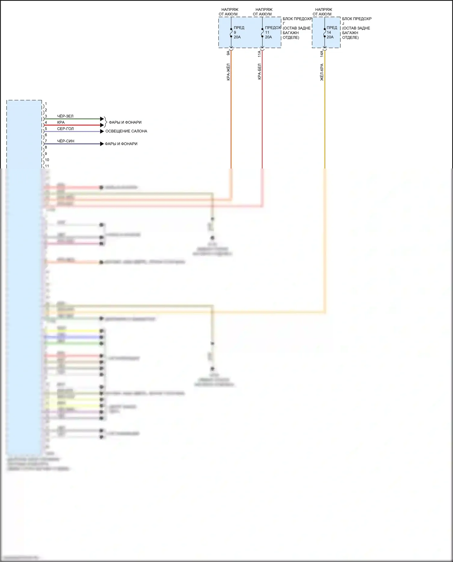 Q8 Audi I (2018-2023): Электросхема блока центрального управления системой комфорта (1 из 2) 