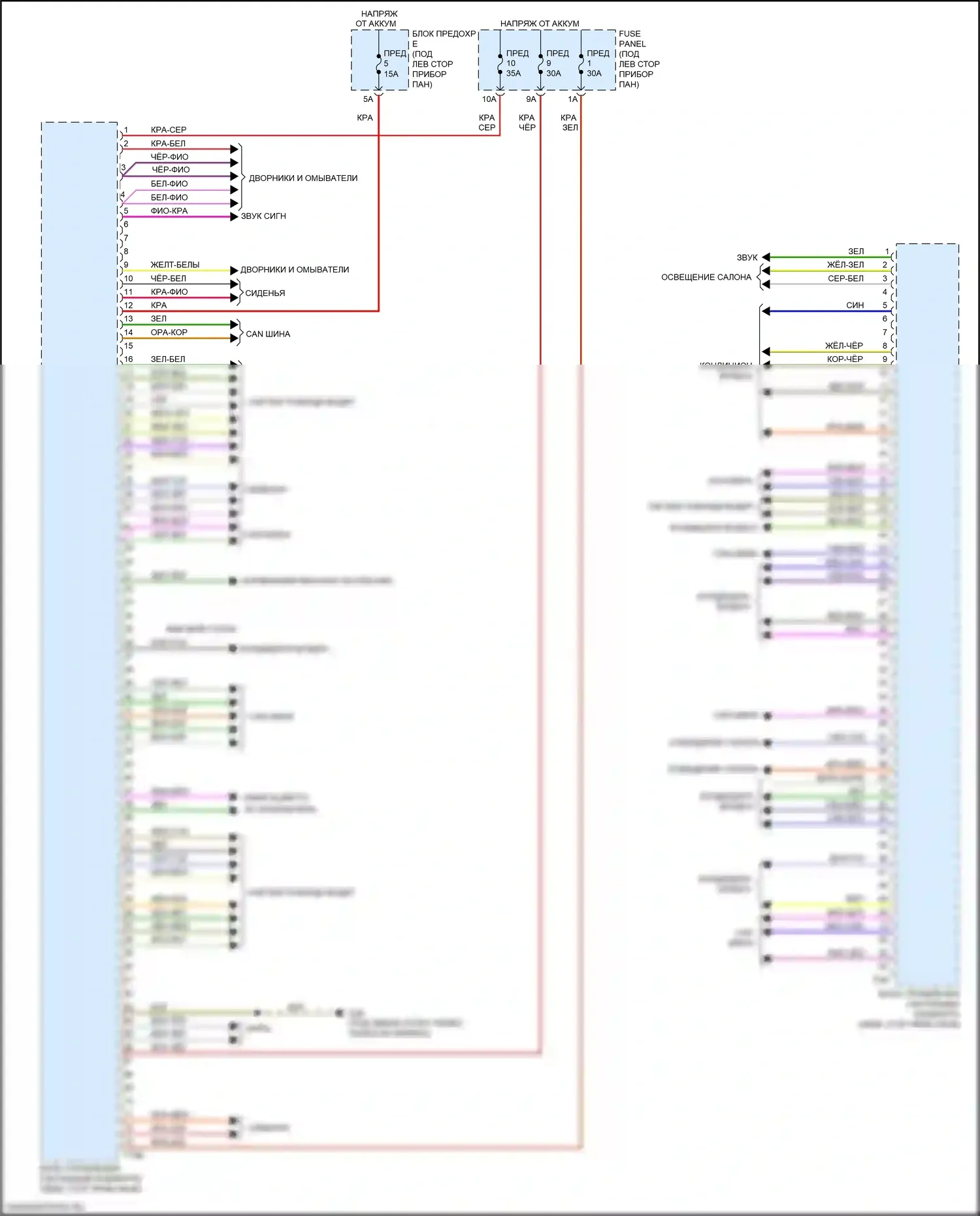 Q8 Audi I (2018-2023): Электросхема блока управления системами комфорта (1 из 2) 