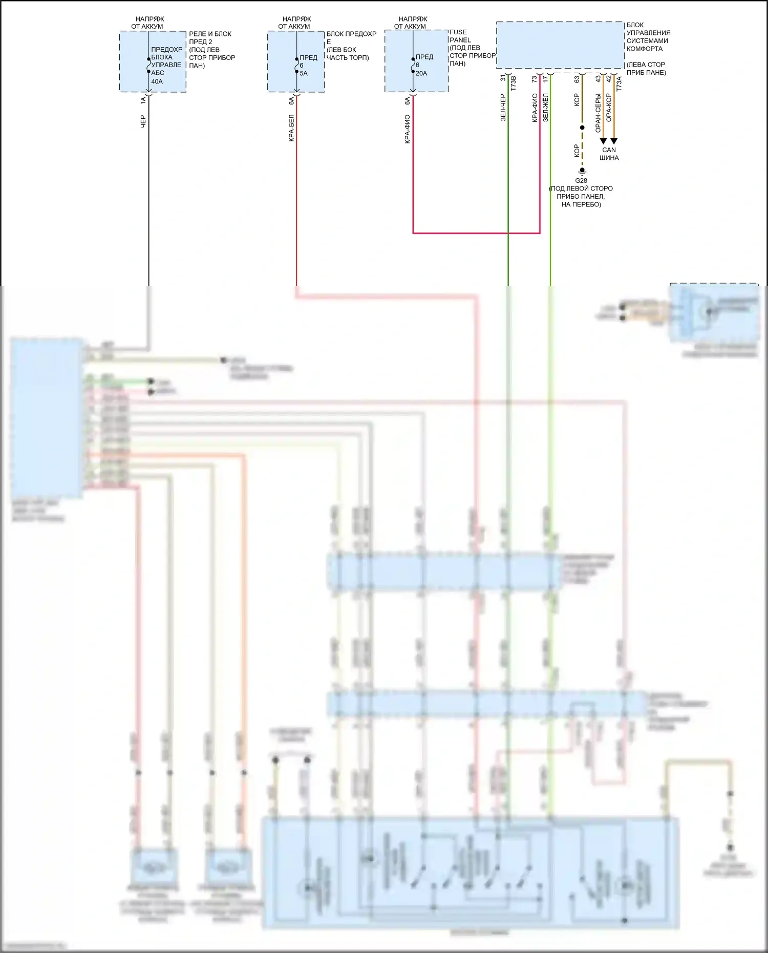 Q8 Audi I (2018-2023): Электросхема растормаживания стояночного тормоза 