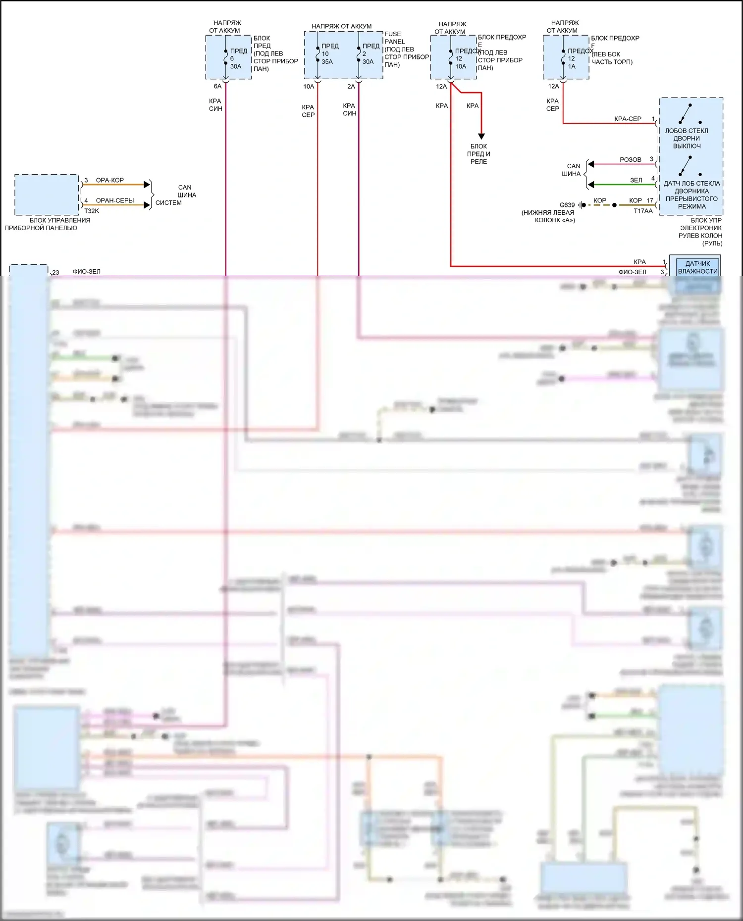 Q8 Audi I (2018-2023): Дворники и омыватели электросхема 