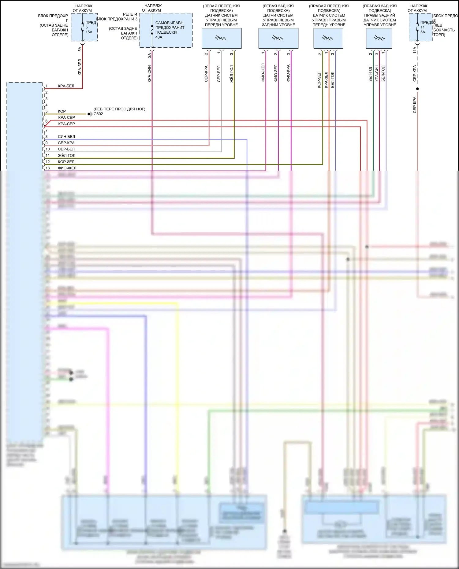 Q8 Audi I (2018-2023): Электросхема контроля уровня (1 из 2) 