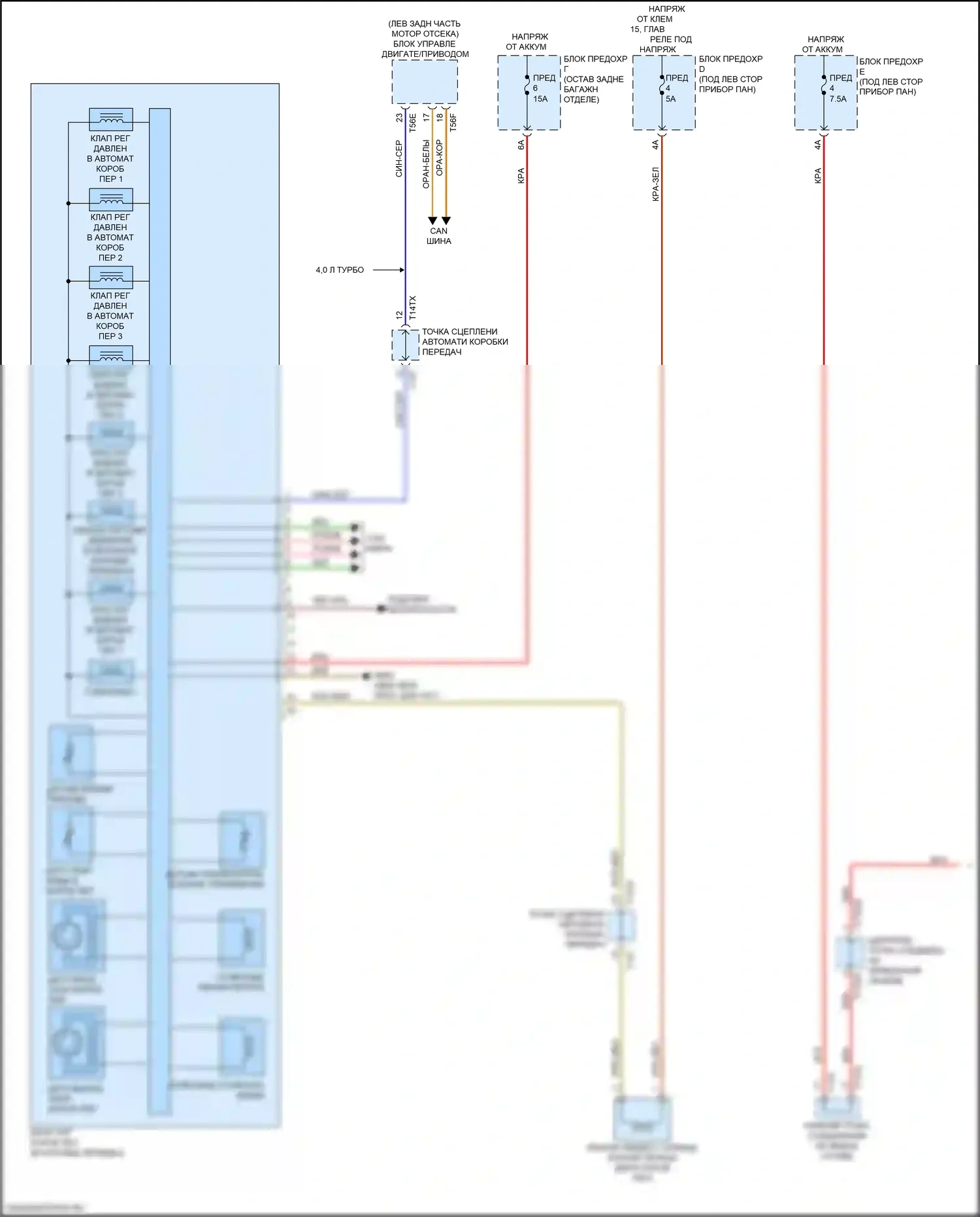 Q8 Audi I (2018-2023): Электросхема автоматической коробки передач (1 из 2) 