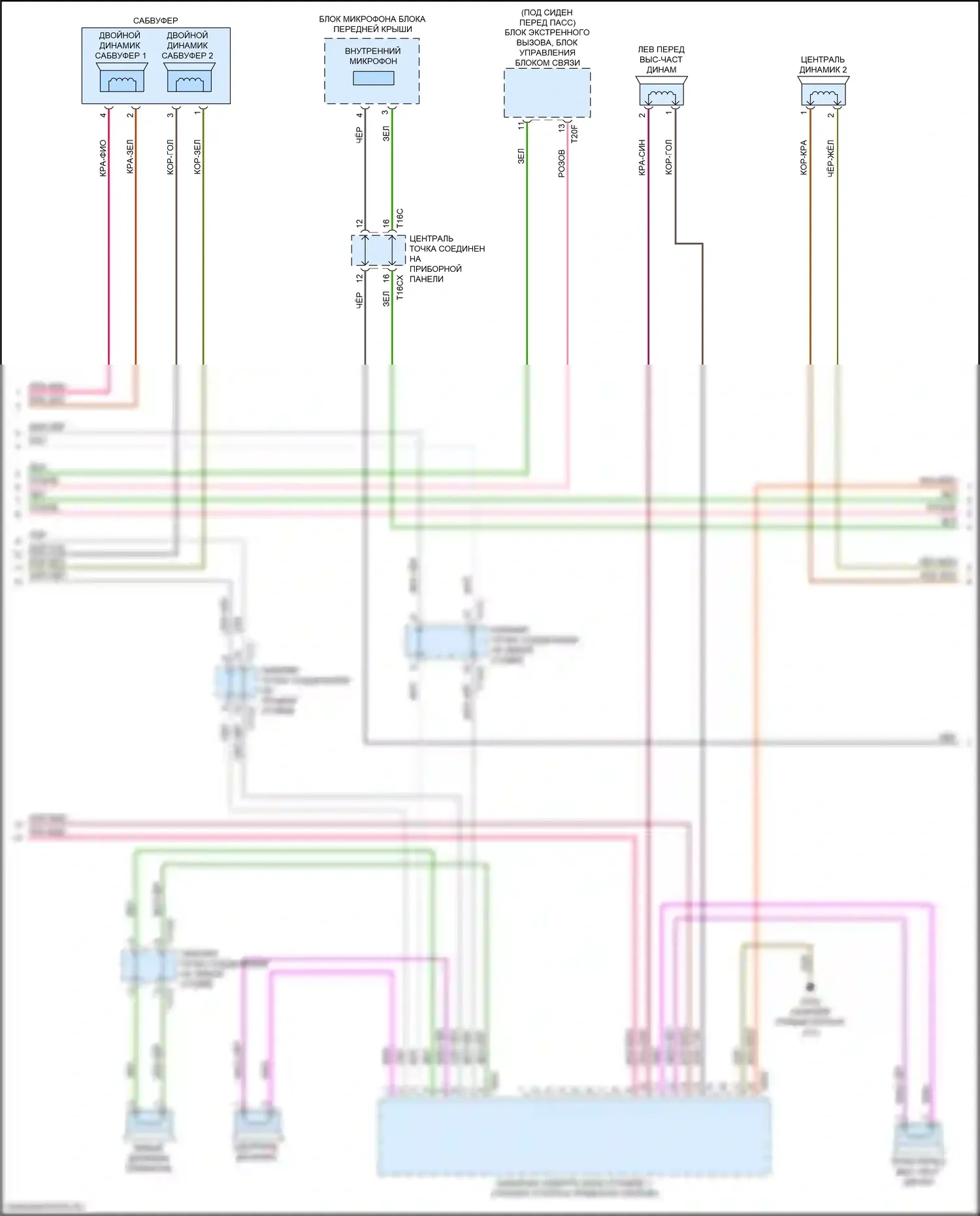 Q8 Audi I (2018-2023): Электросхема радиосистемы, с усилителем, без высокого уровня звука (2 из 5) 