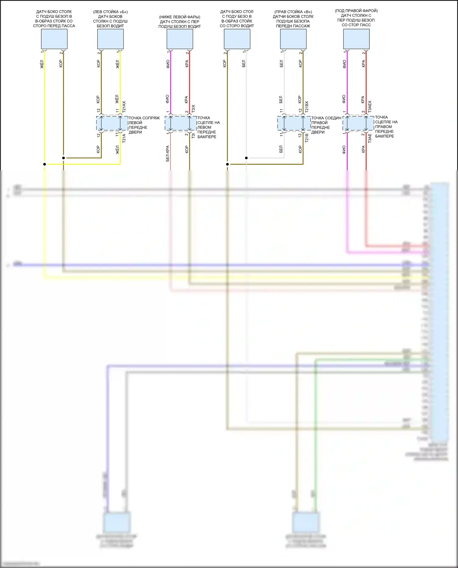 Q8 Audi I (2018-2023): Электросхема подушек безопасности (6 из 6) 
