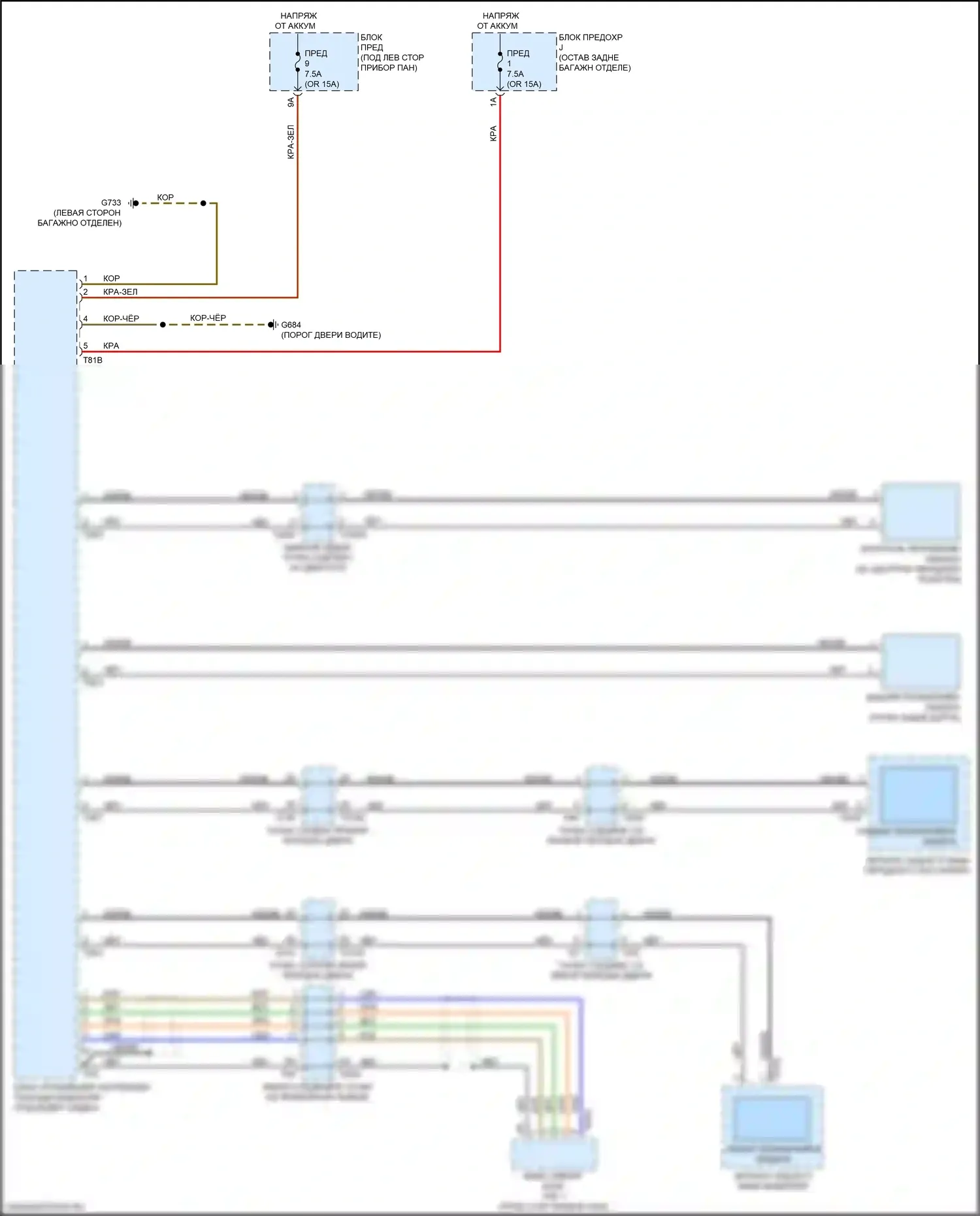 Q8 Audi I (2018-2023): Электросхема периферийной камеры 