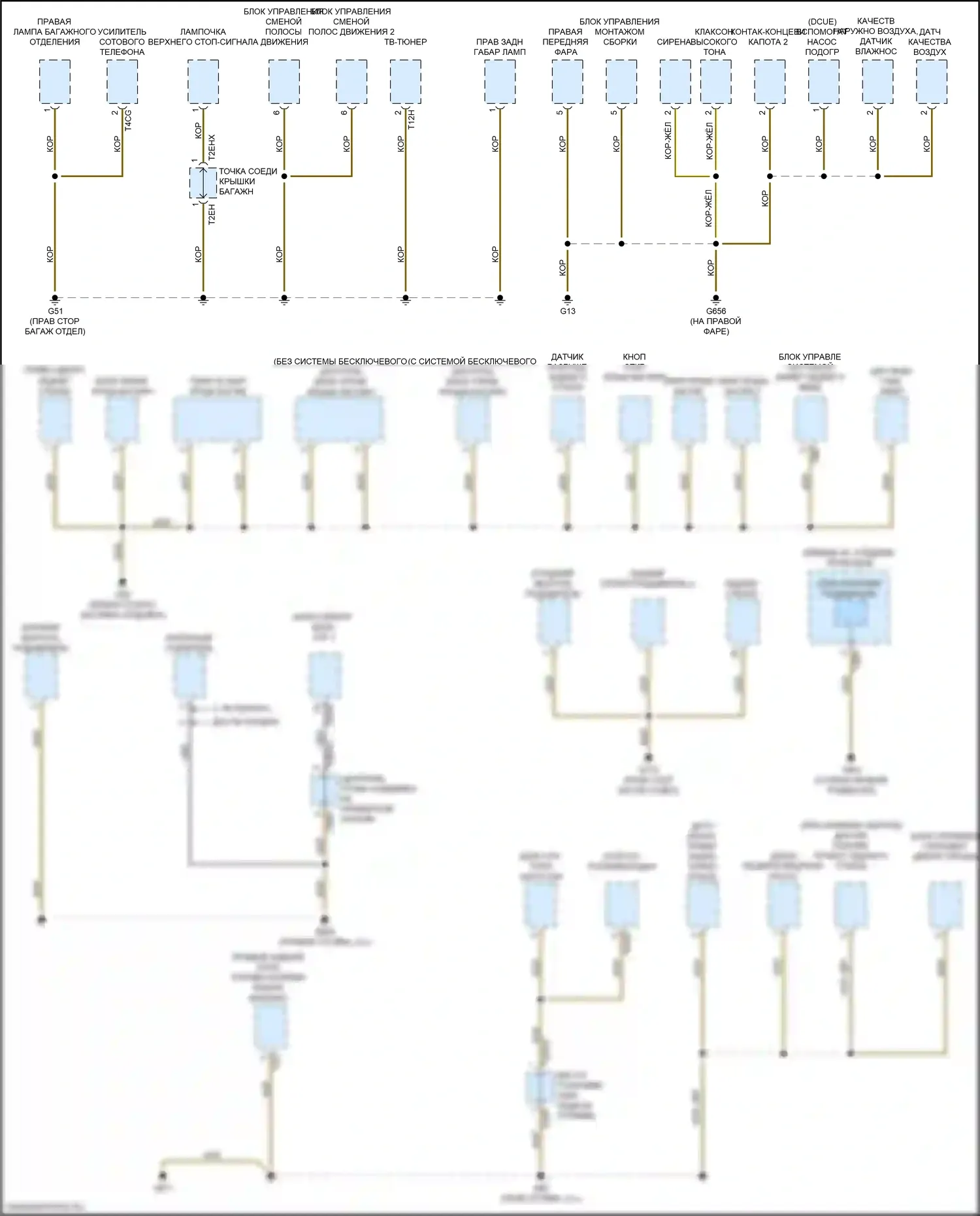 Q8 Audi I (2018-2023): Электросхема разводки массы (5 из 7) 