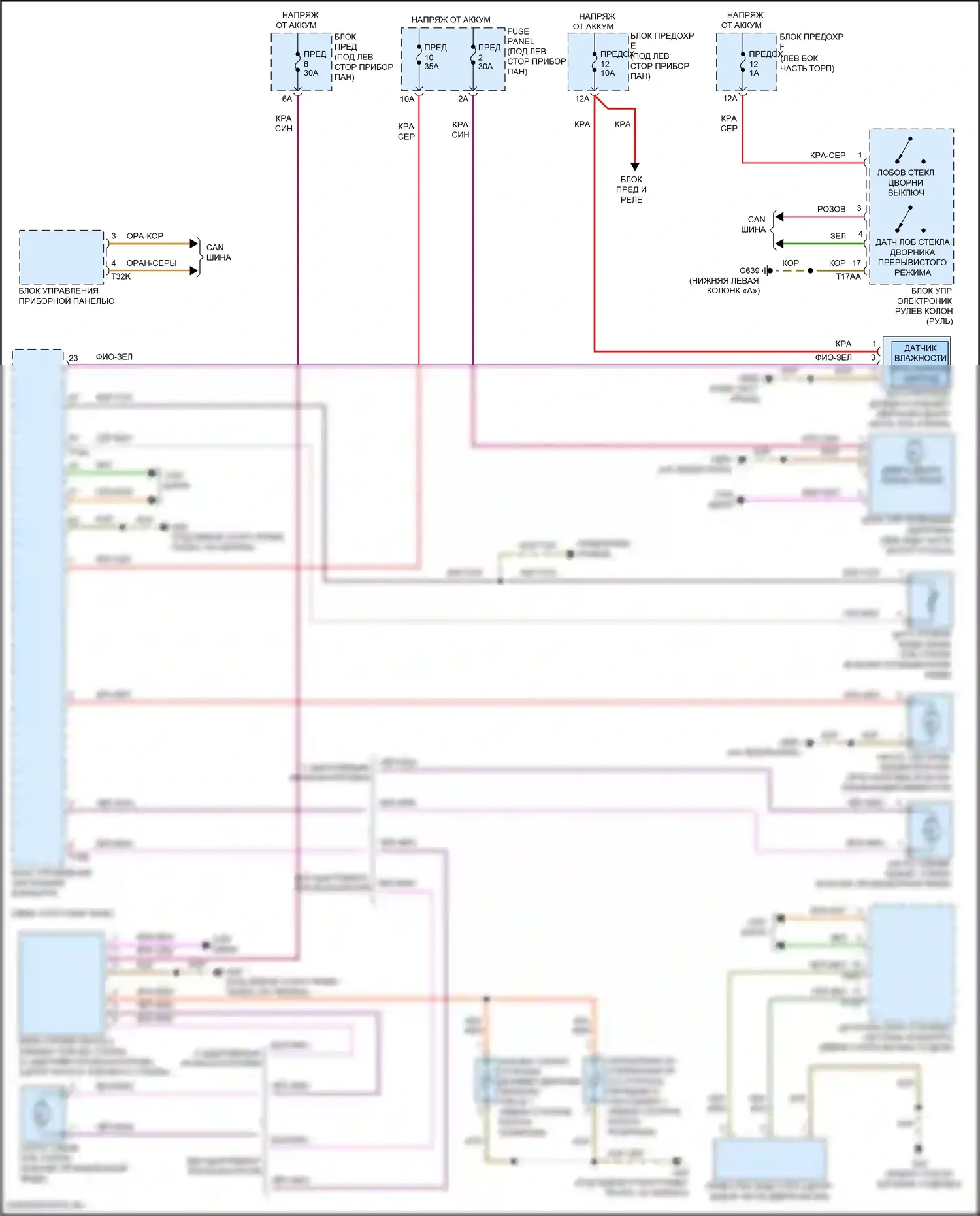 RS Q8 Audi I (2019-2024): Дворники и омыватели электросхема 