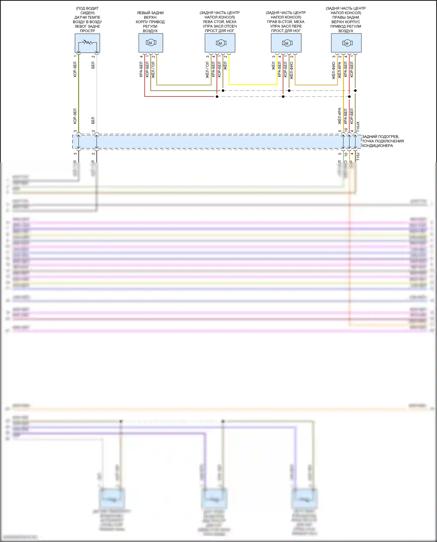 RS Q8 Audi I (2019-2024): Электросхема климат контроля, с климат-контролем и задним управлением, без многозональности, с контролем ударного давления (3 из 6) 