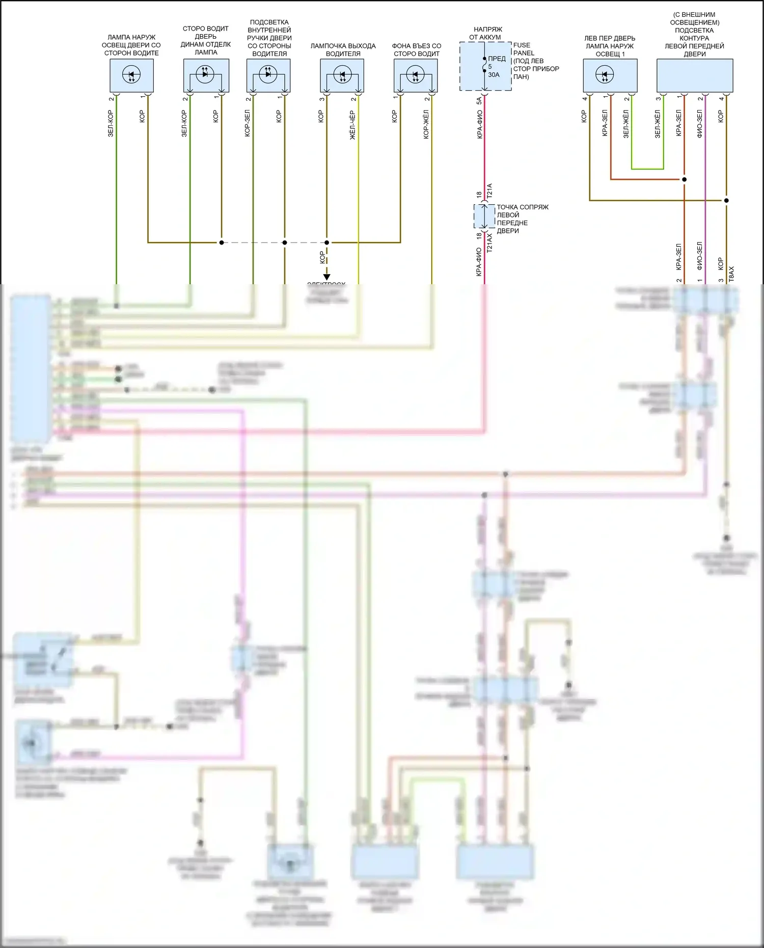 RS Q8 Audi I (2019-2024): Электросхема освещения салона (6 из 6) 