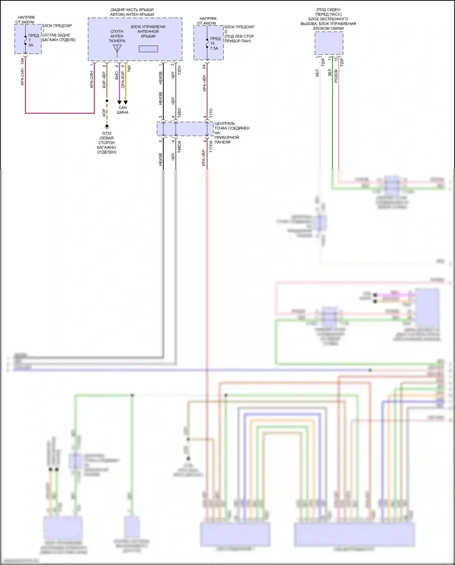 RS Q8 Audi I (2019-2024): Электросхема навигации, без усилителя (3 из 4) 