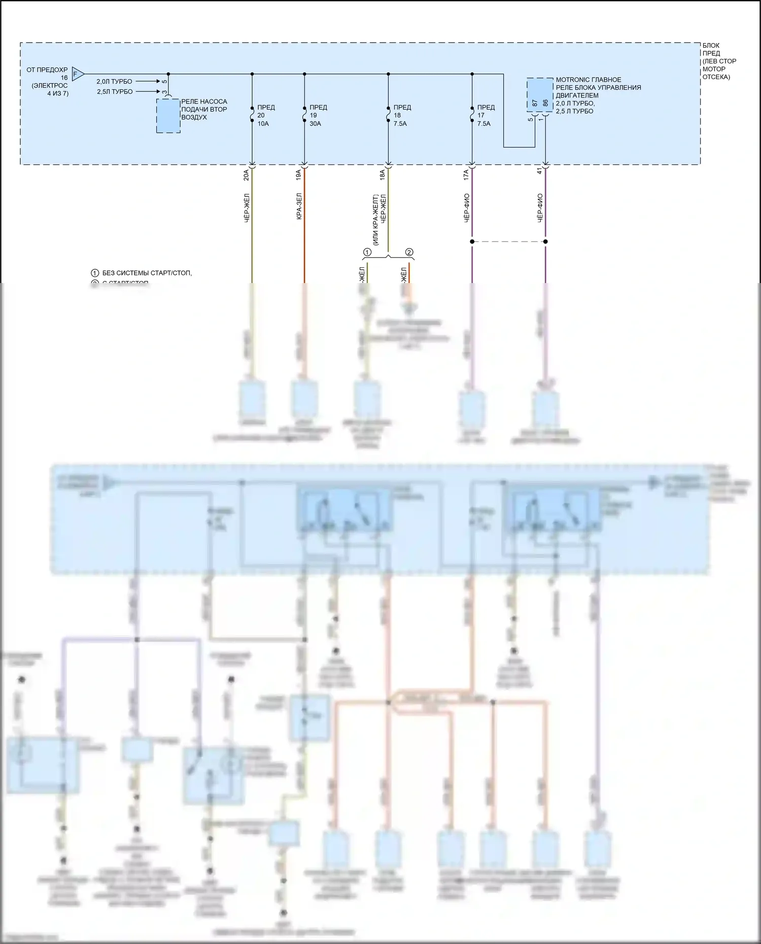 RS3 Audi 8V рестайлинг (2017-2021): Электросхема блока предохранителей реле (5 из 7) 