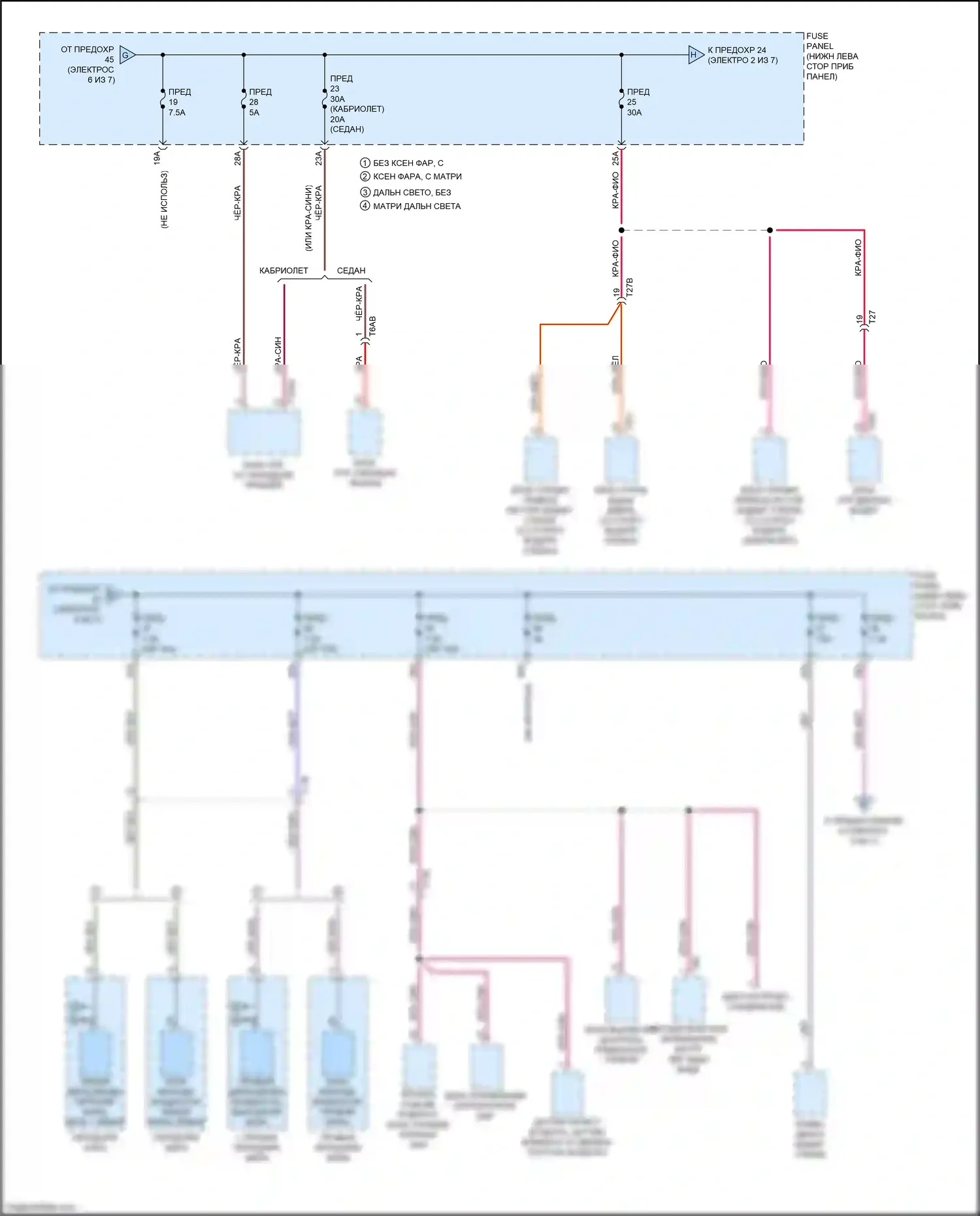 RS3 Audi 8V рестайлинг (2017-2021): Электросхема блока предохранителей реле (7 из 7) 