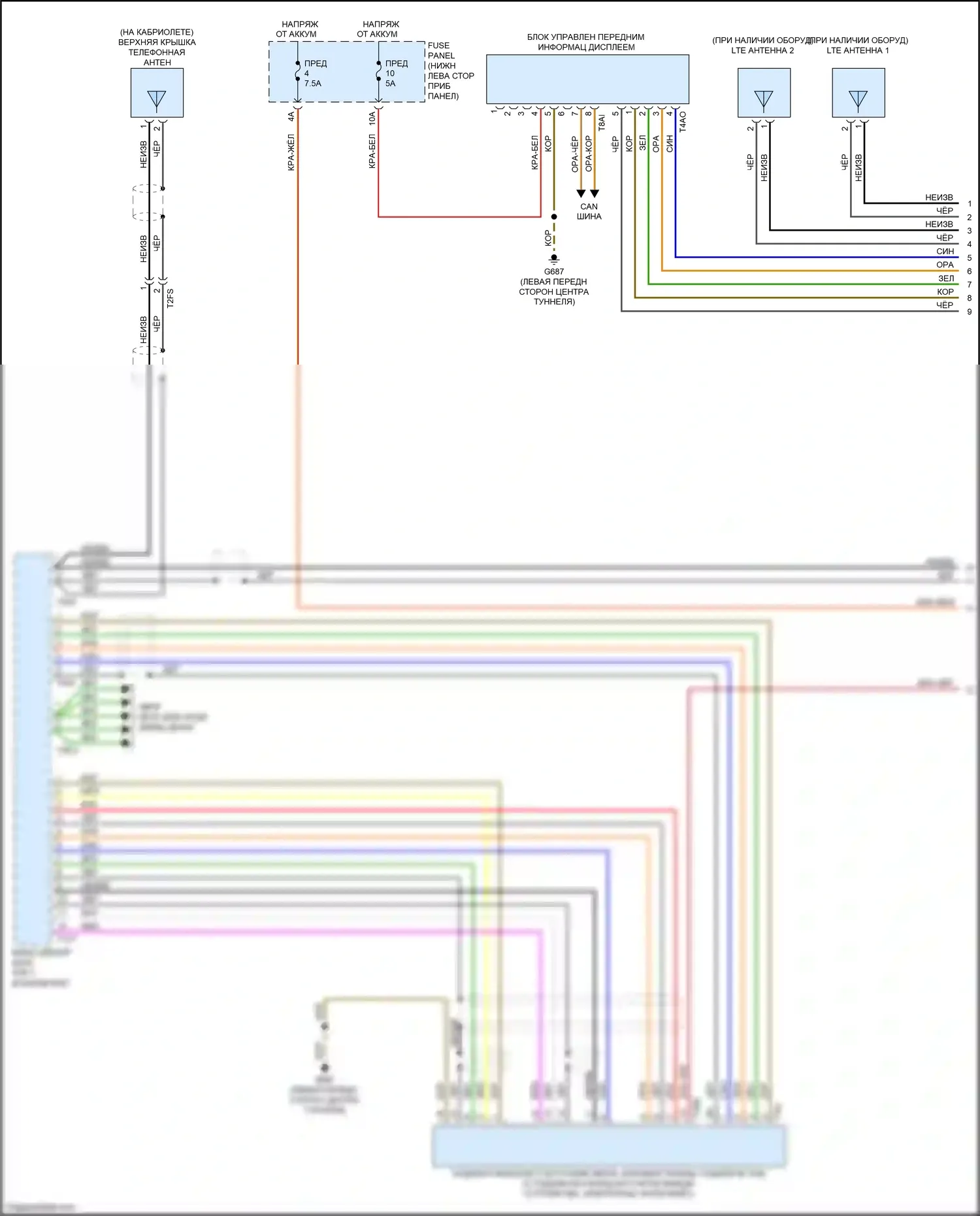 RS3 Audi 8V рестайлинг (2017-2021): Электросхема магнитолы, с навигацией и усилителем (1 из 5) 