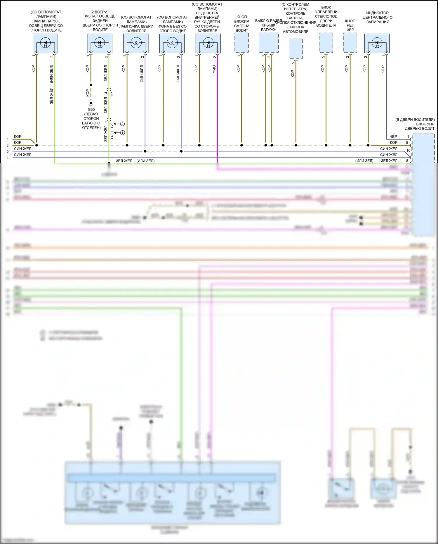 RS3 Audi 8V рестайлинг (2017-2021): Электросхема освещения салона (4 из 5) 