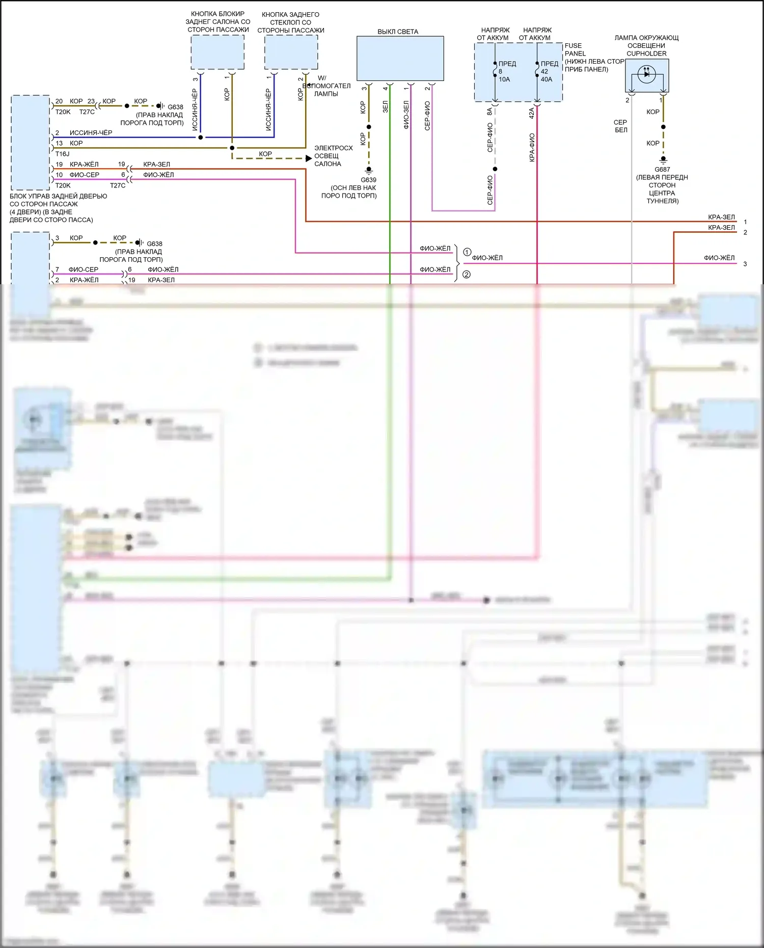RS3 Audi 8V рестайлинг (2017-2021): Электросхема подсветки приборной панели (1 из 3) 