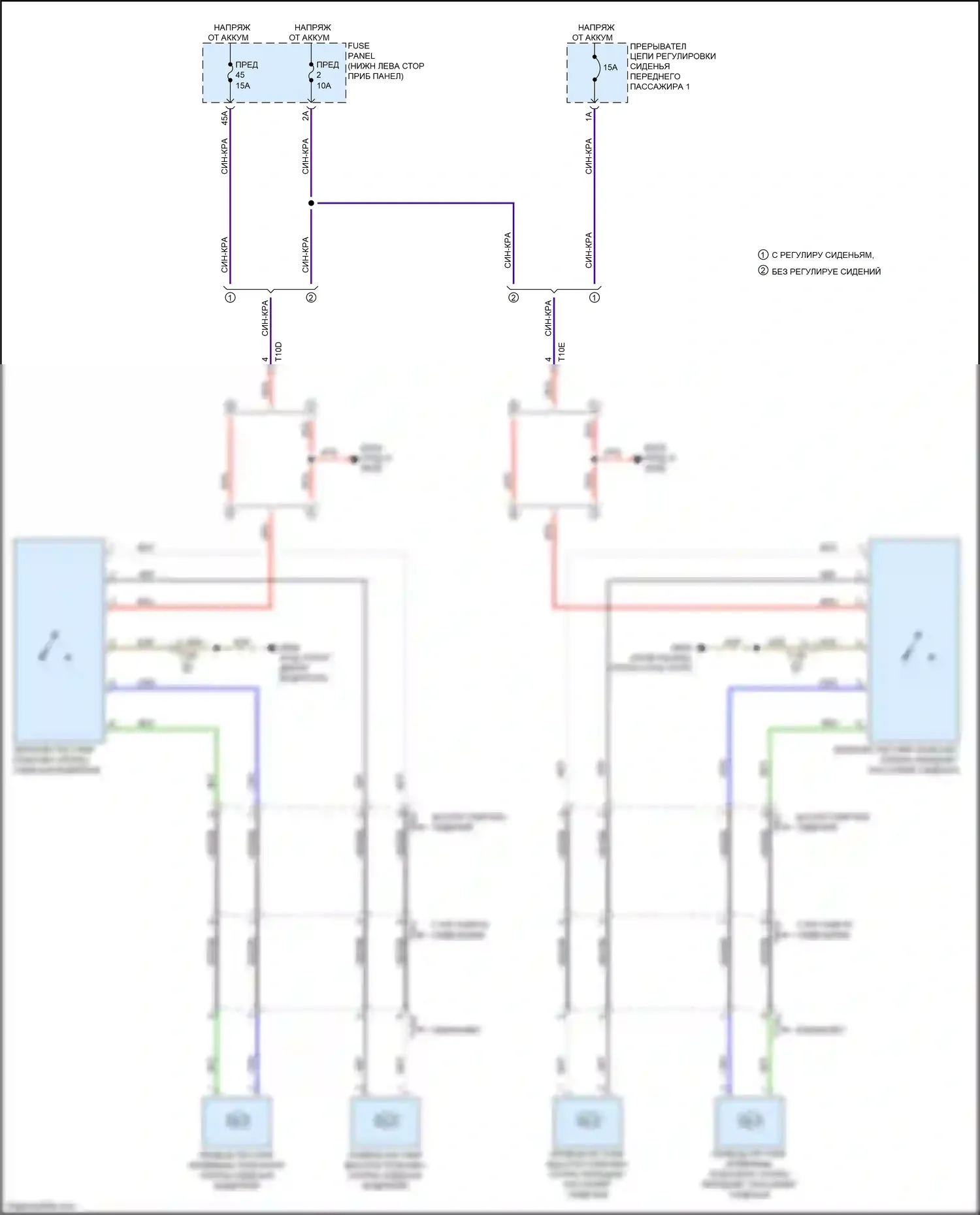 RS3 Audi 8V рестайлинг (2017-2021): Поясничная электросхема, без массажа сидений 