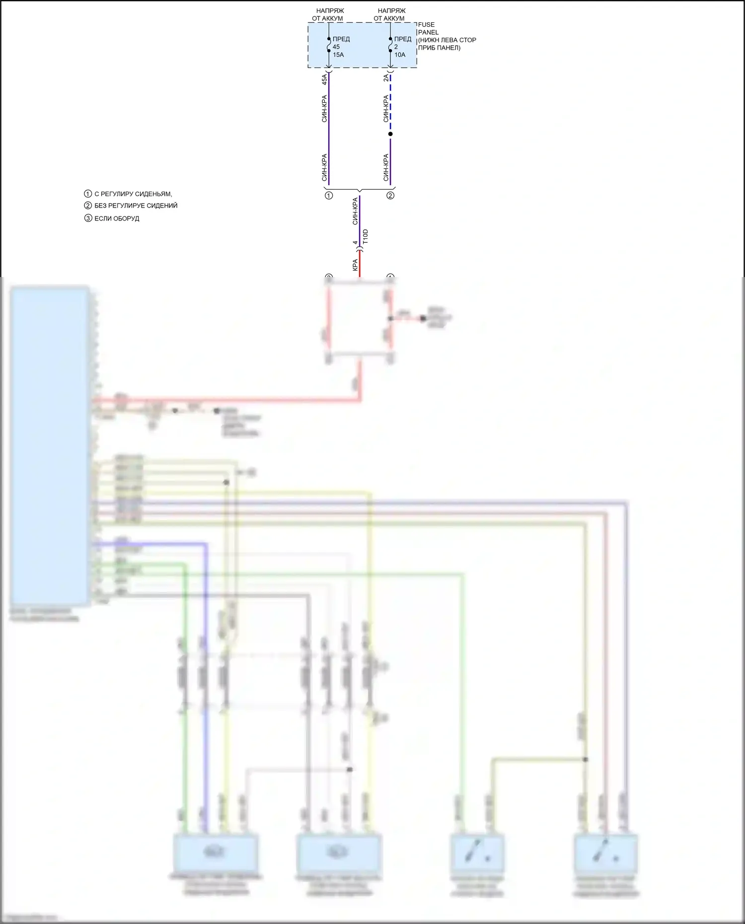 RS3 Audi 8V рестайлинг (2017-2021): Поясничная электросхема, с массажными сиденьями 