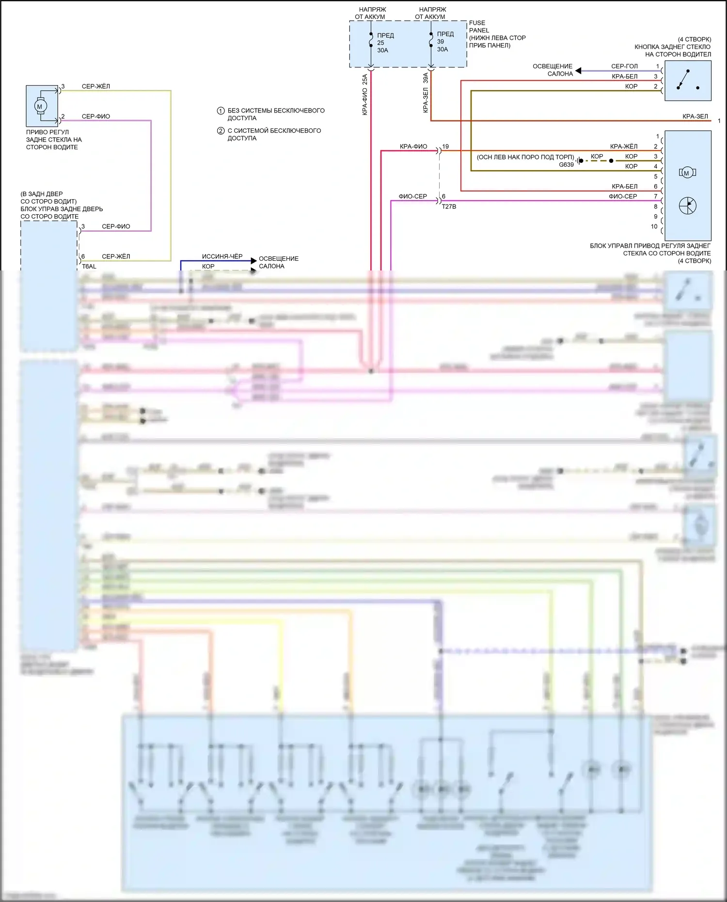 RS3 Audi 8V рестайлинг (2017-2021): Электросхема стеклоподъемников (1 из 2) 