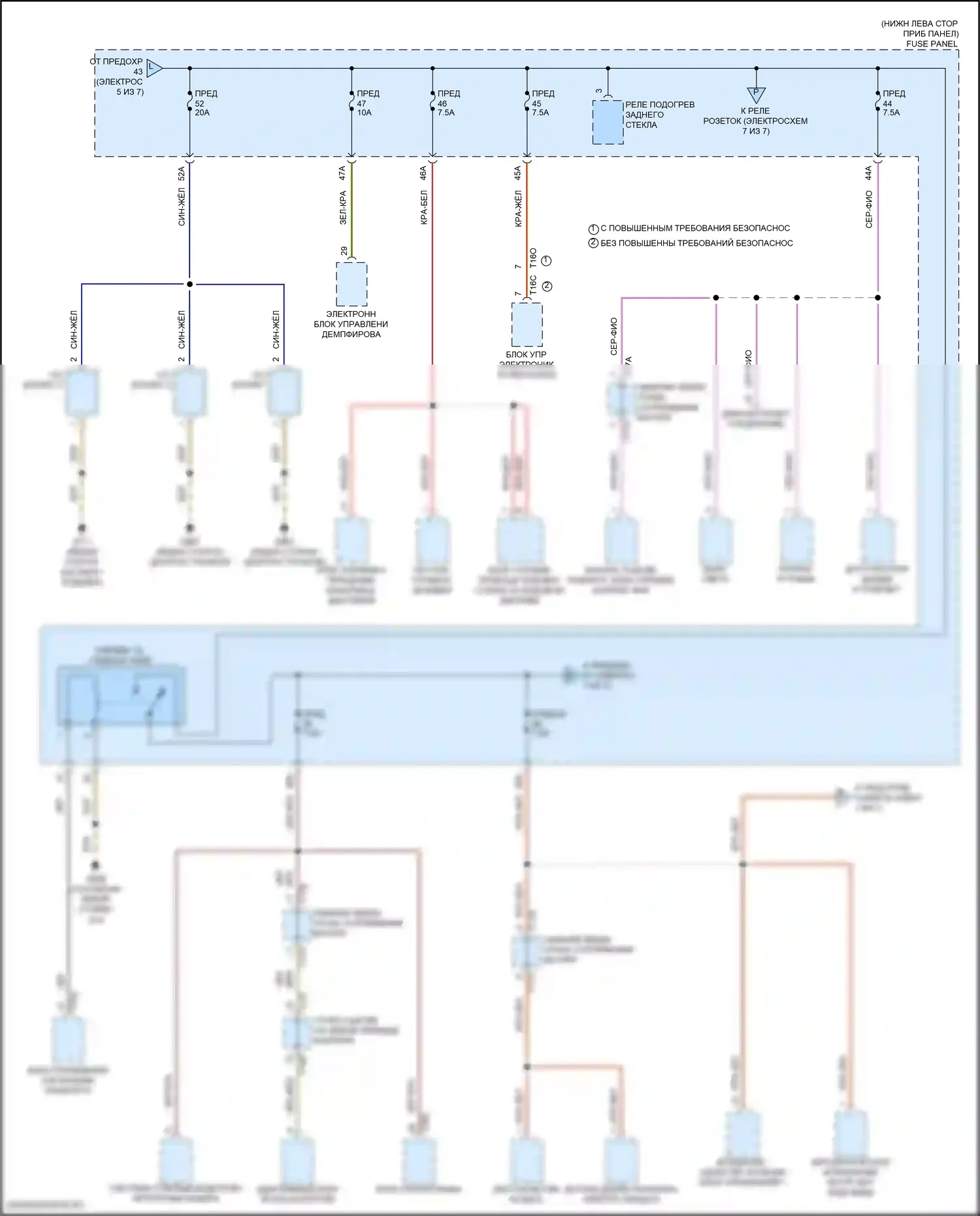 RS3 Audi 8Y (2021-2024): Электросхема блока предохранителей реле (6 из 7) 