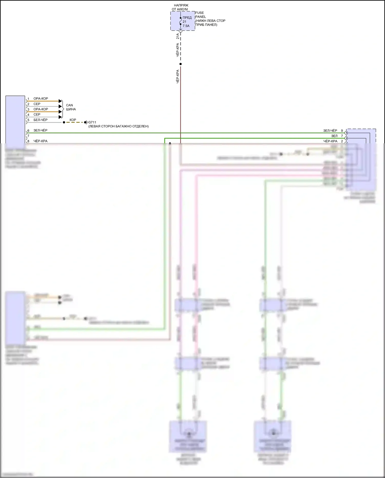 RS3 Audi 8Y (2021-2024): Электросхема помощи при смене полосы движения 