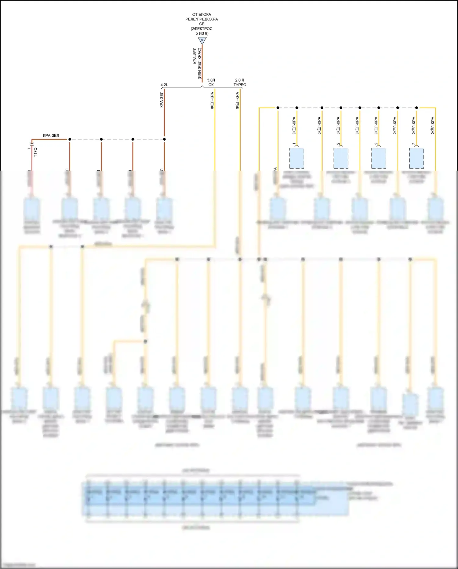 RS5 Audi 8T рестайлинг (2012-2016): Электросхема блока предохранителей реле (6 из 9) 