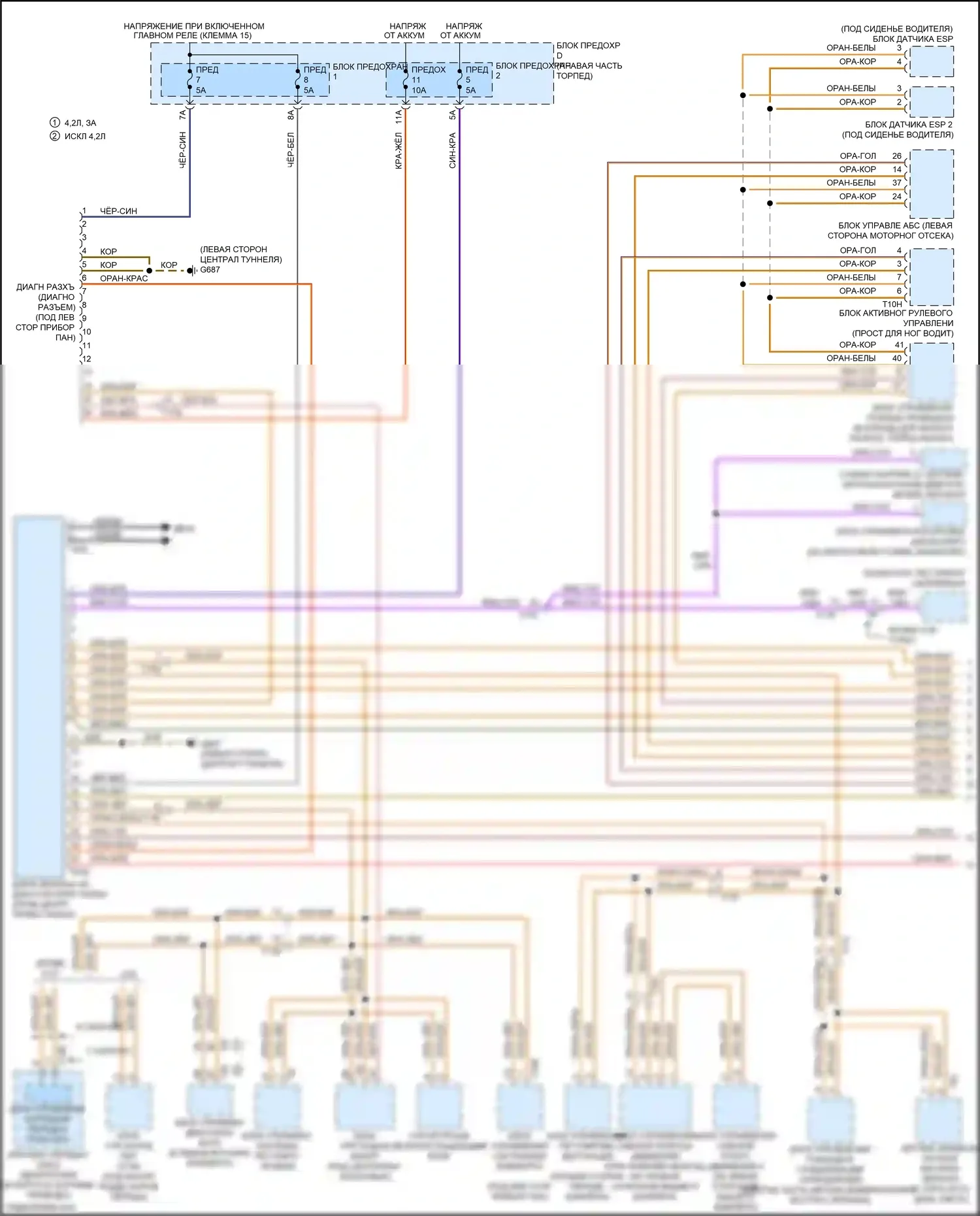 RS5 Audi 8T рестайлинг (2012-2016): Can шина электросхема (1 из 3) 