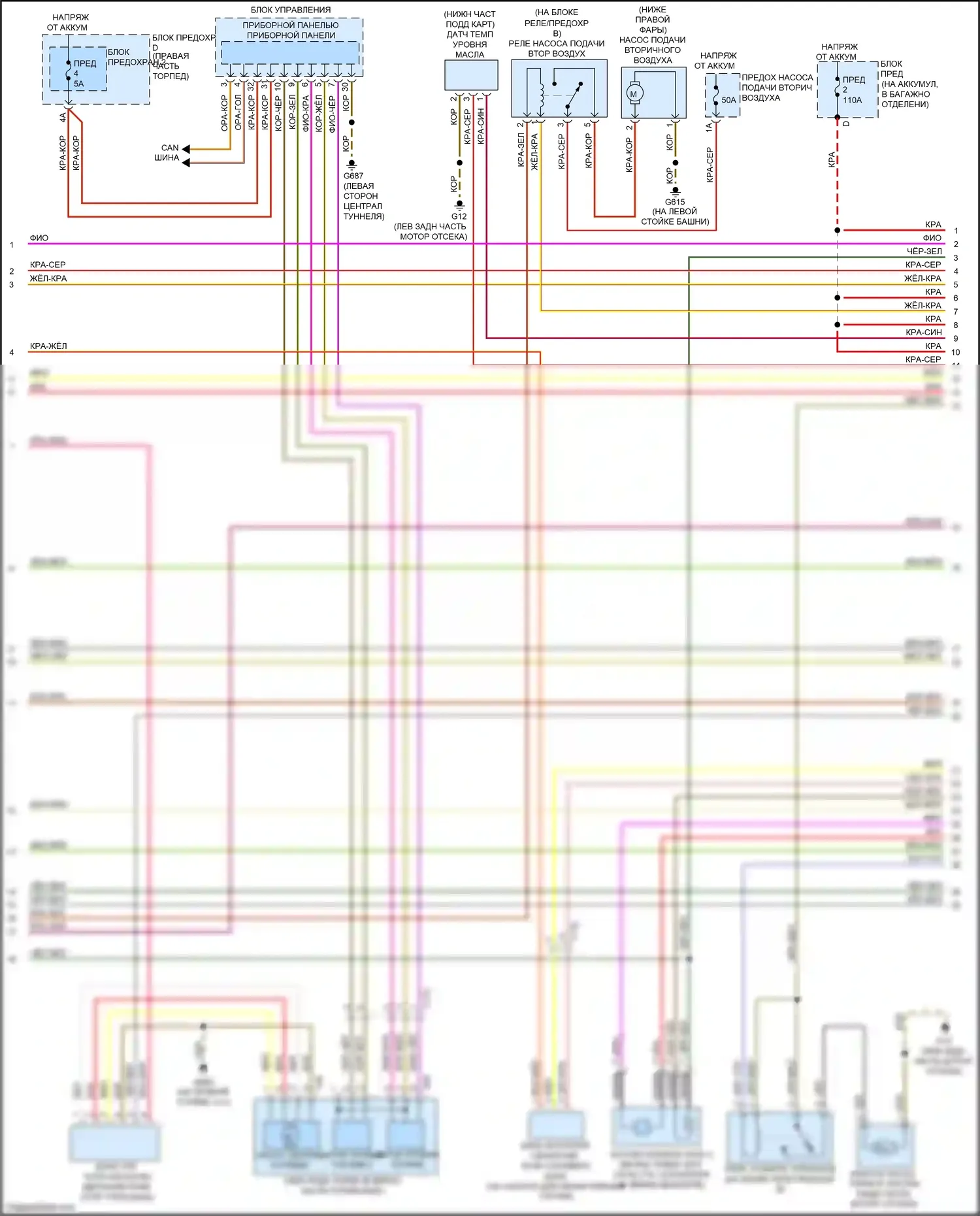 RS5 Audi 8T рестайлинг (2012-2016): Электросхема двигателя 4.2l (2 из 7) 