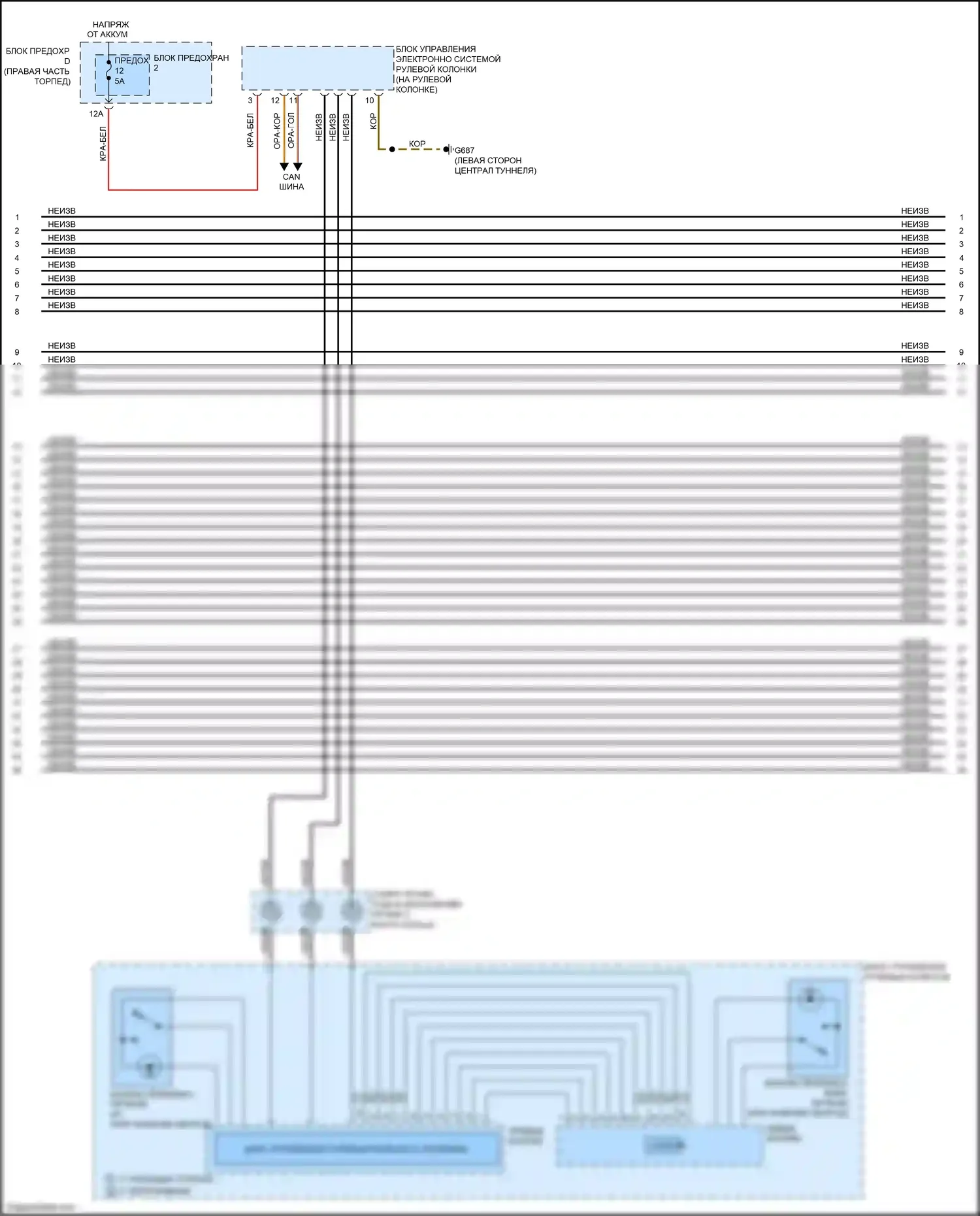 RS5 Audi 8T рестайлинг (2012-2016): Электросхема автоматической коробки передач (2 из 3) 