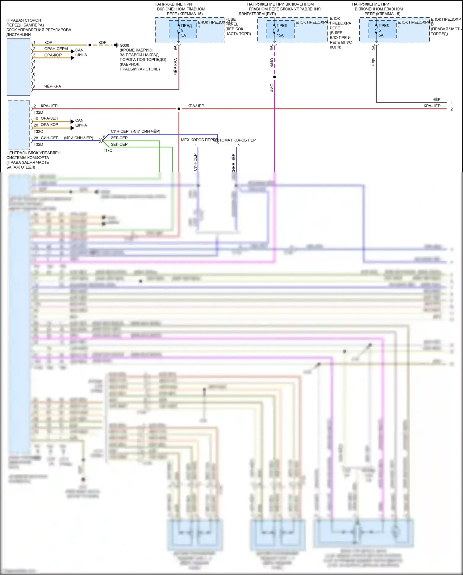 RS5 Audi 8T рестайлинг (2012-2016): Электросхема круиз-контроля (1 из 2) 
