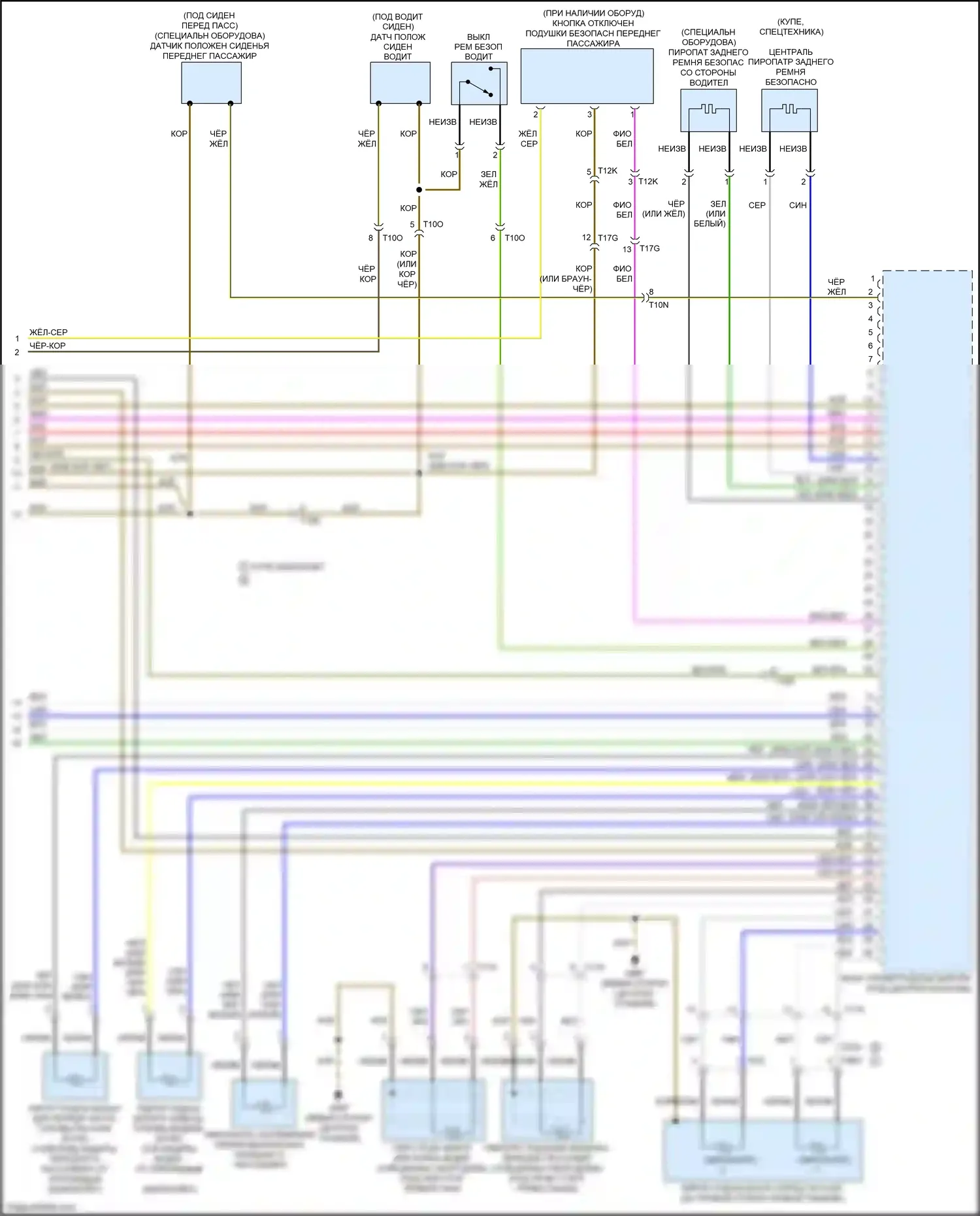 RS5 Audi 8T рестайлинг (2012-2016): Электросхема подушек безопасности (3 из 3) 
