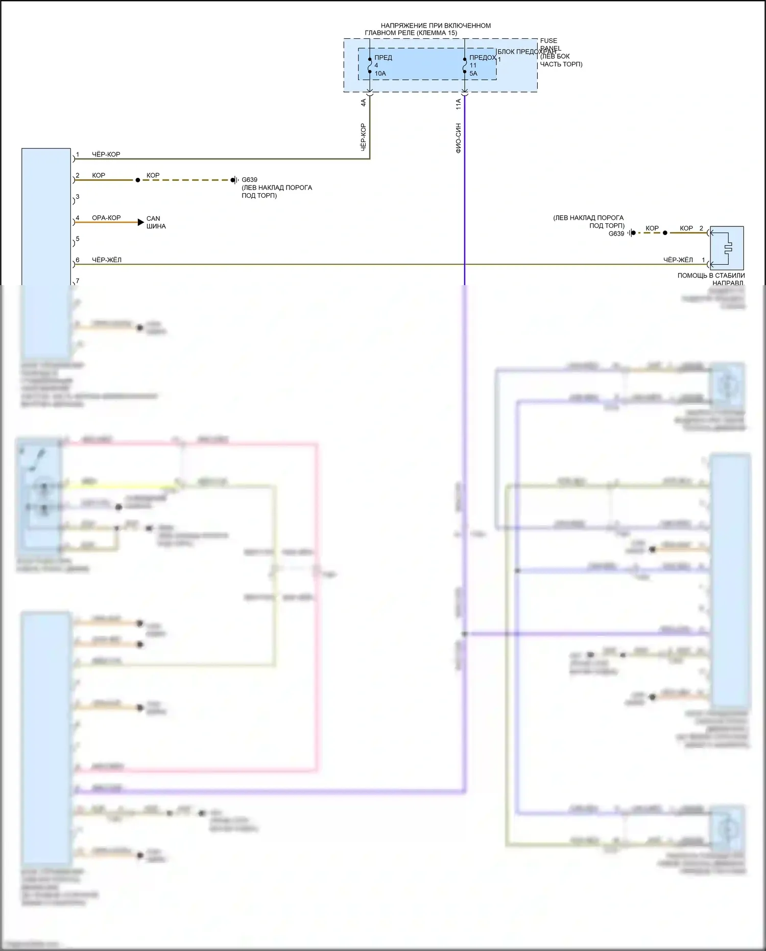 RS5 Audi 8T рестайлинг (2012-2016): Электросхема сигнализации о выезде с полосы движения 